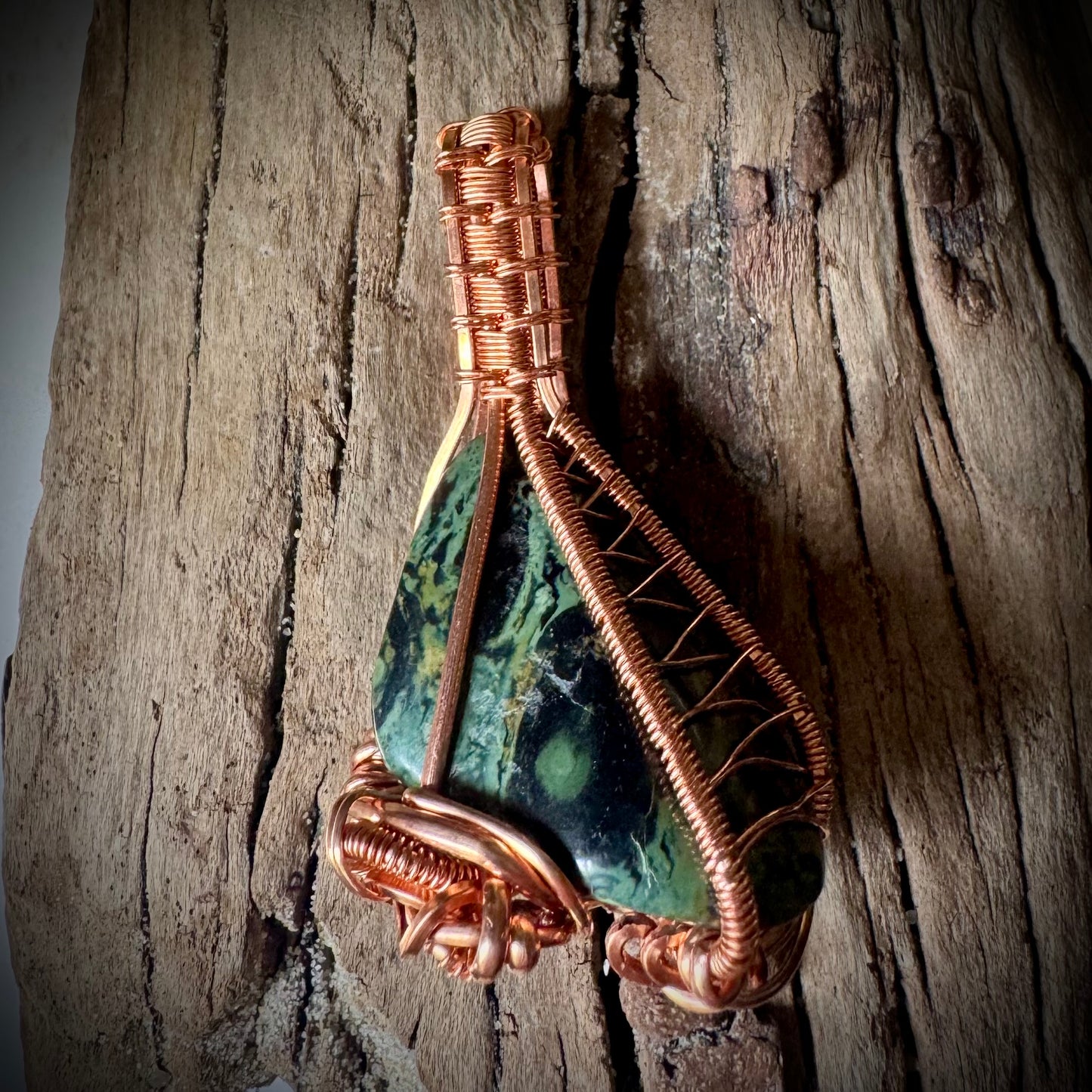 Kambaba and Copper Pendant