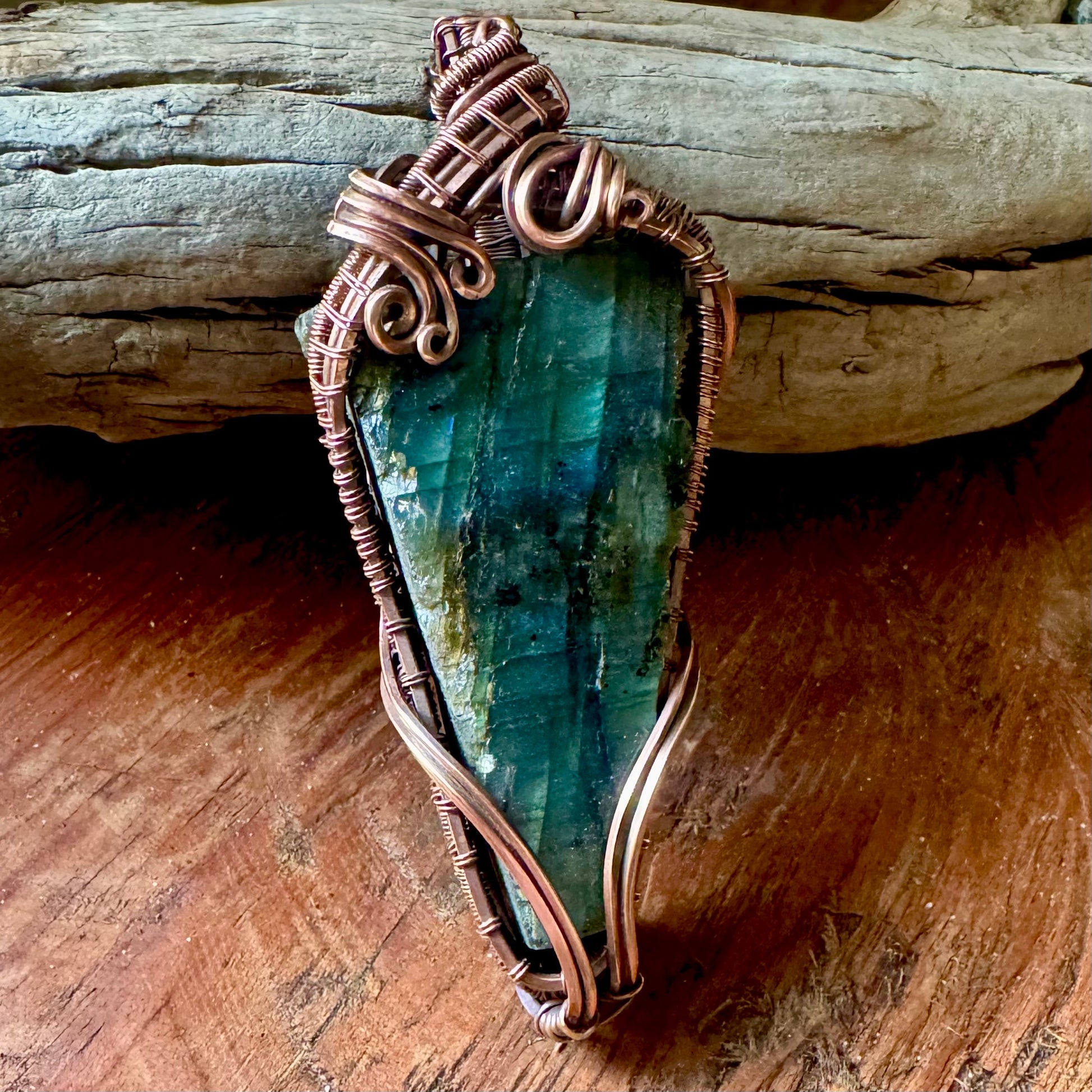 Labradorite Statement Necklace with Copper - R.Kaelber Art