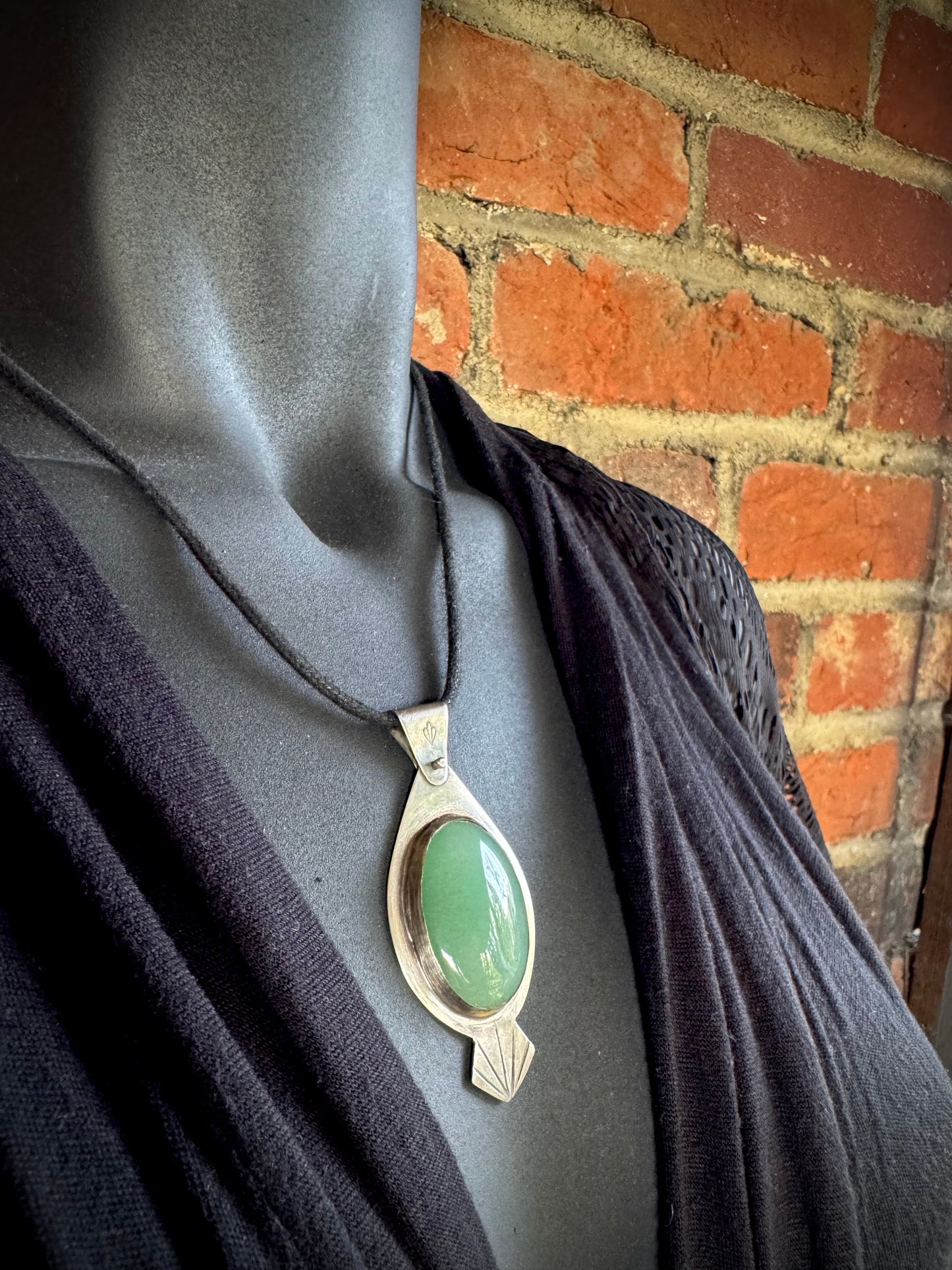 Aventurine and Sterling Silver Pendant - R.Kaelber Art