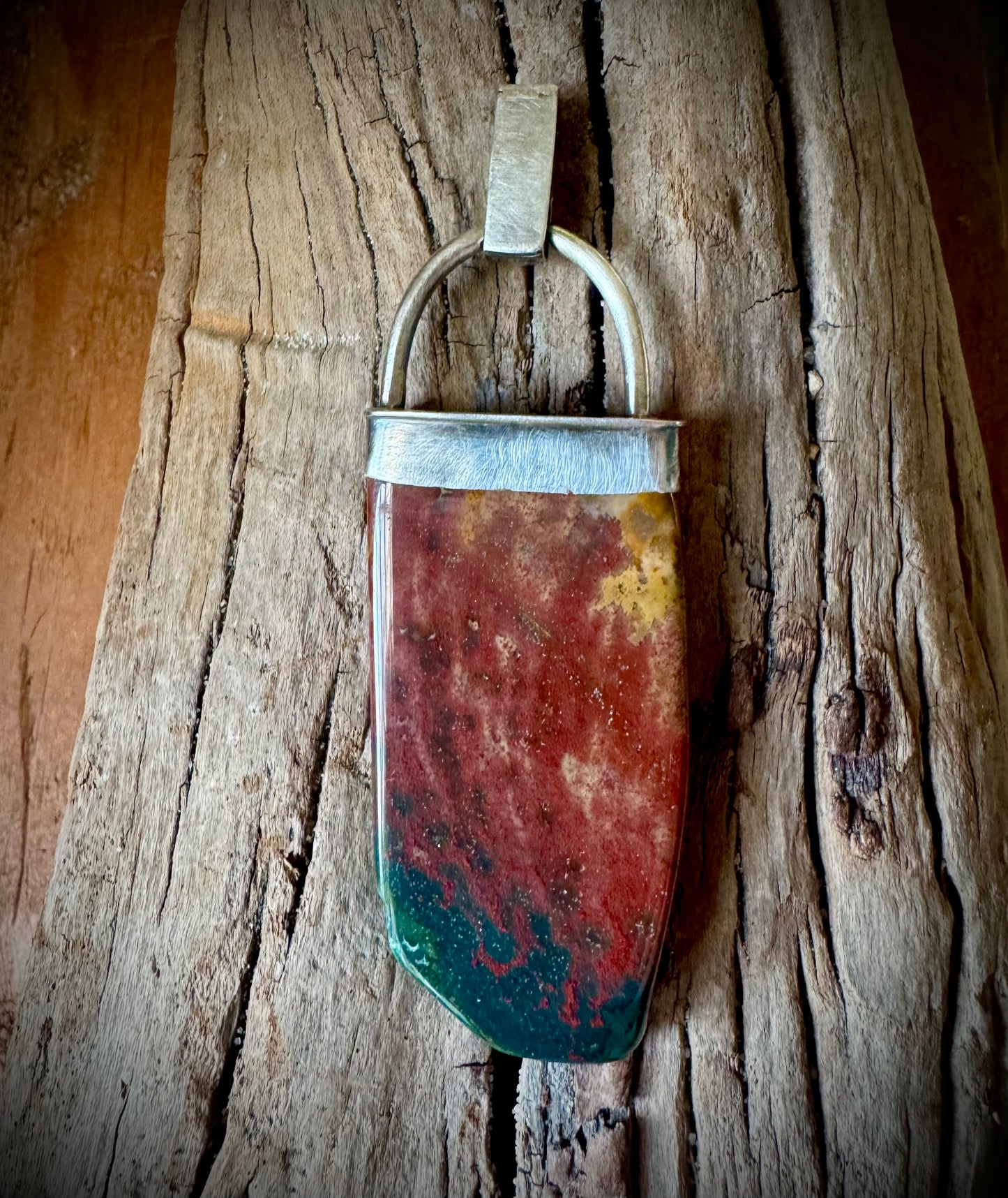 Bloodstone and Sterling Silver Pendant