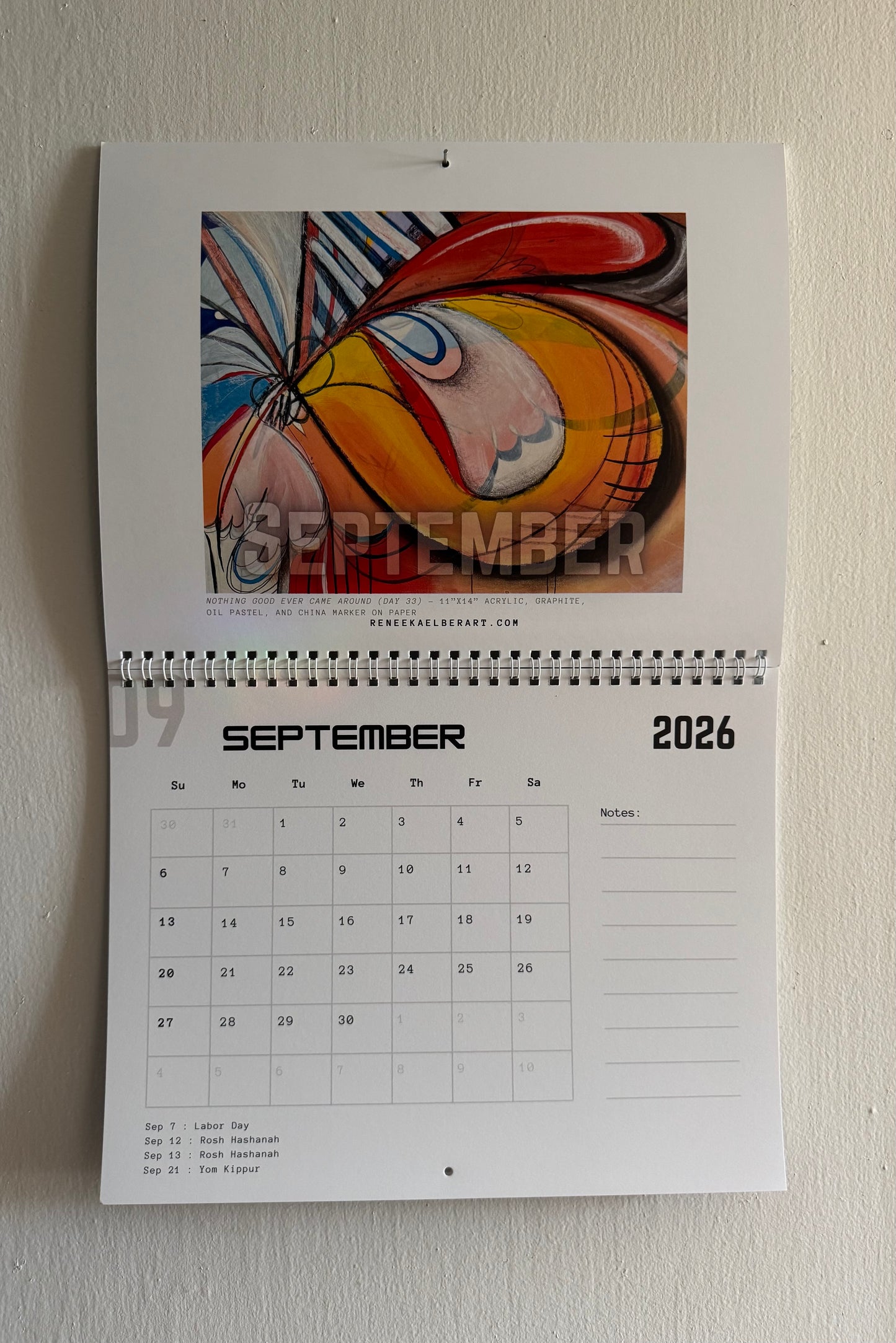 2026 Wall Calendar Spiral Bound