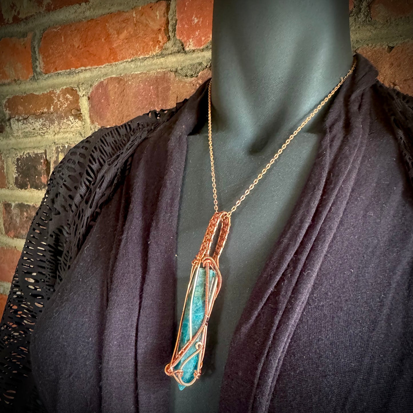 Apatite and Copper Pendant