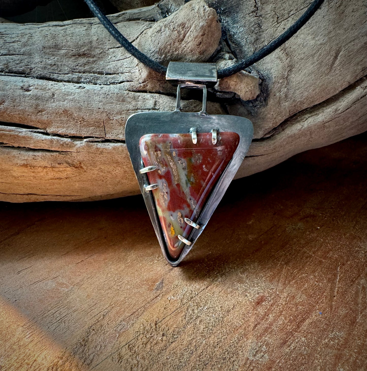 Fancy Jasper and Sterling Silver Pendant