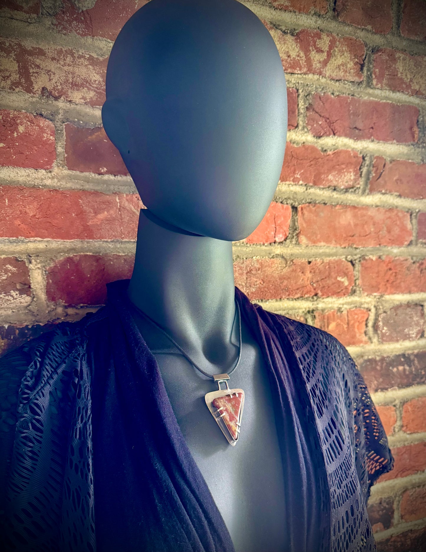 Fancy Jasper and Sterling Silver Pendant