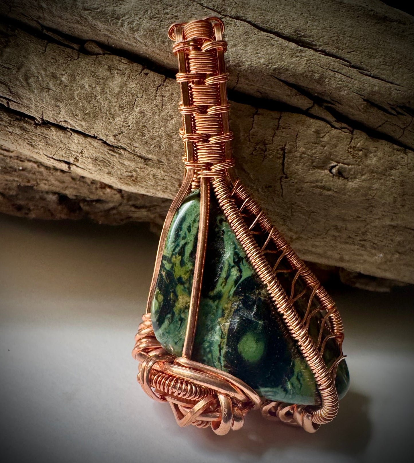 Kambaba and Copper Pendant