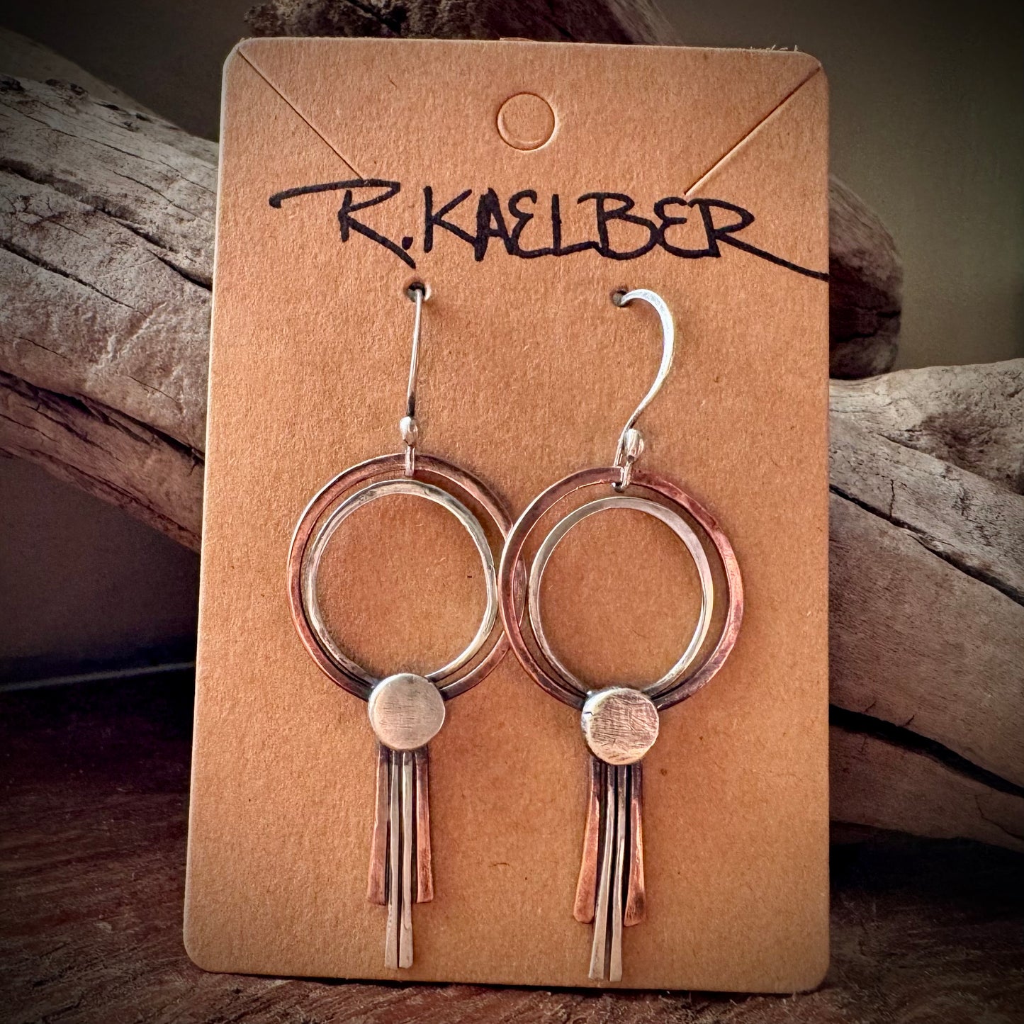 Sterling Silver and Copper Lollipop Earrings - R.Kaelber Art