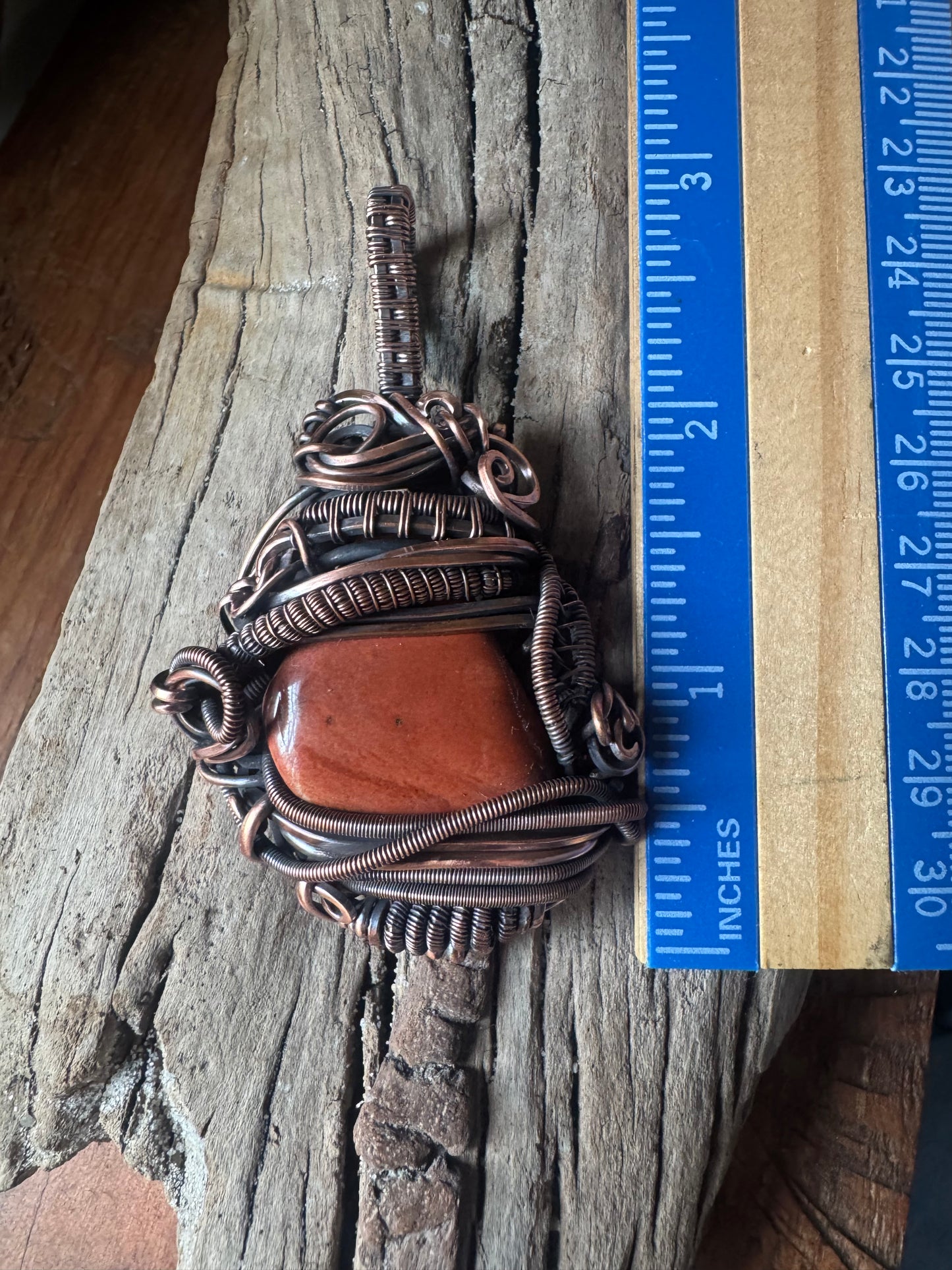 Red Jasper and Copper Pendant