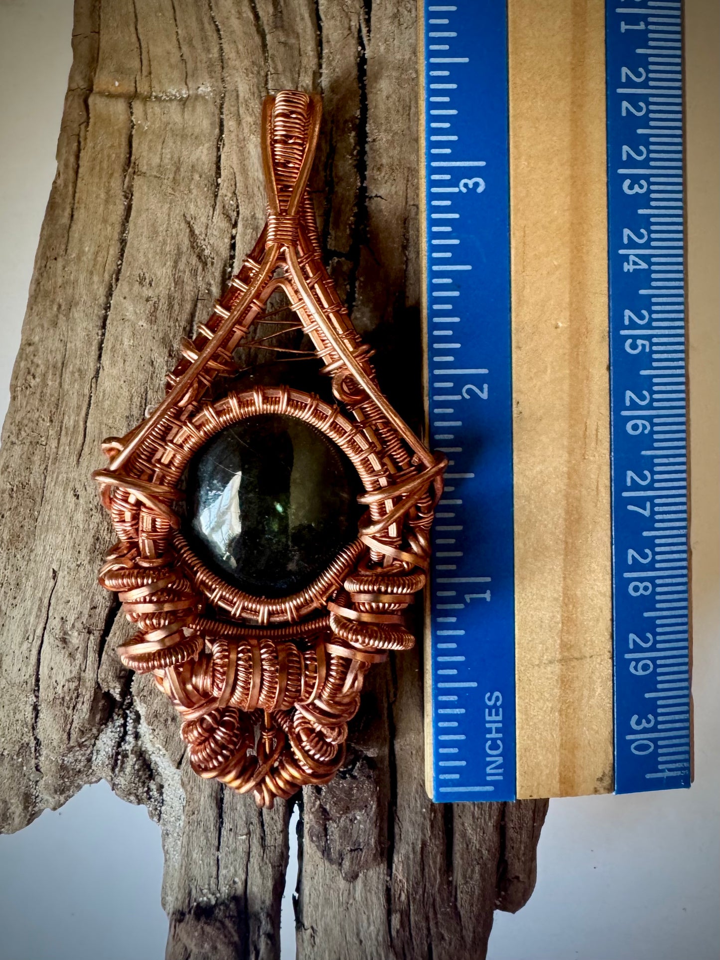 Labradorite Pendant wire wrapped with Copper