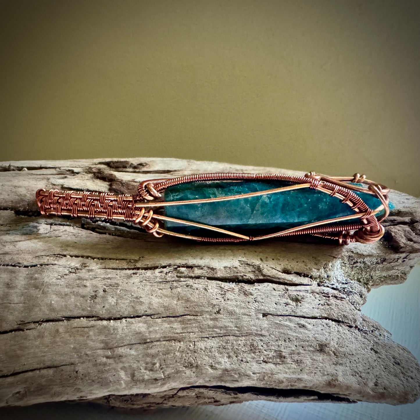 Apatite and Copper Pendant