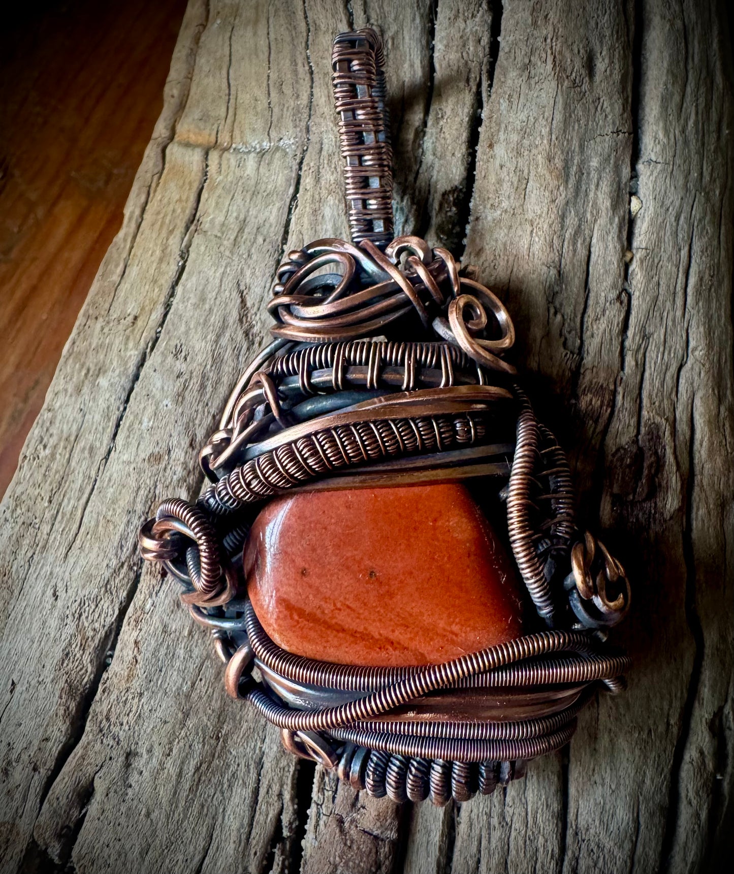 Red Jasper and Copper Pendant