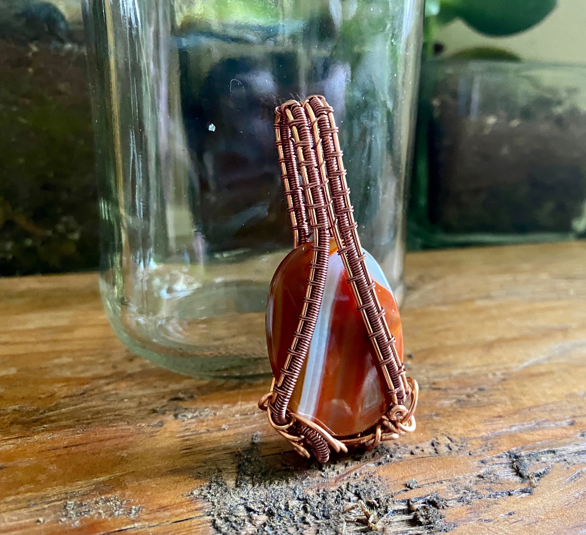 Carnelian Pendant with Copper - R.Kaelber Art