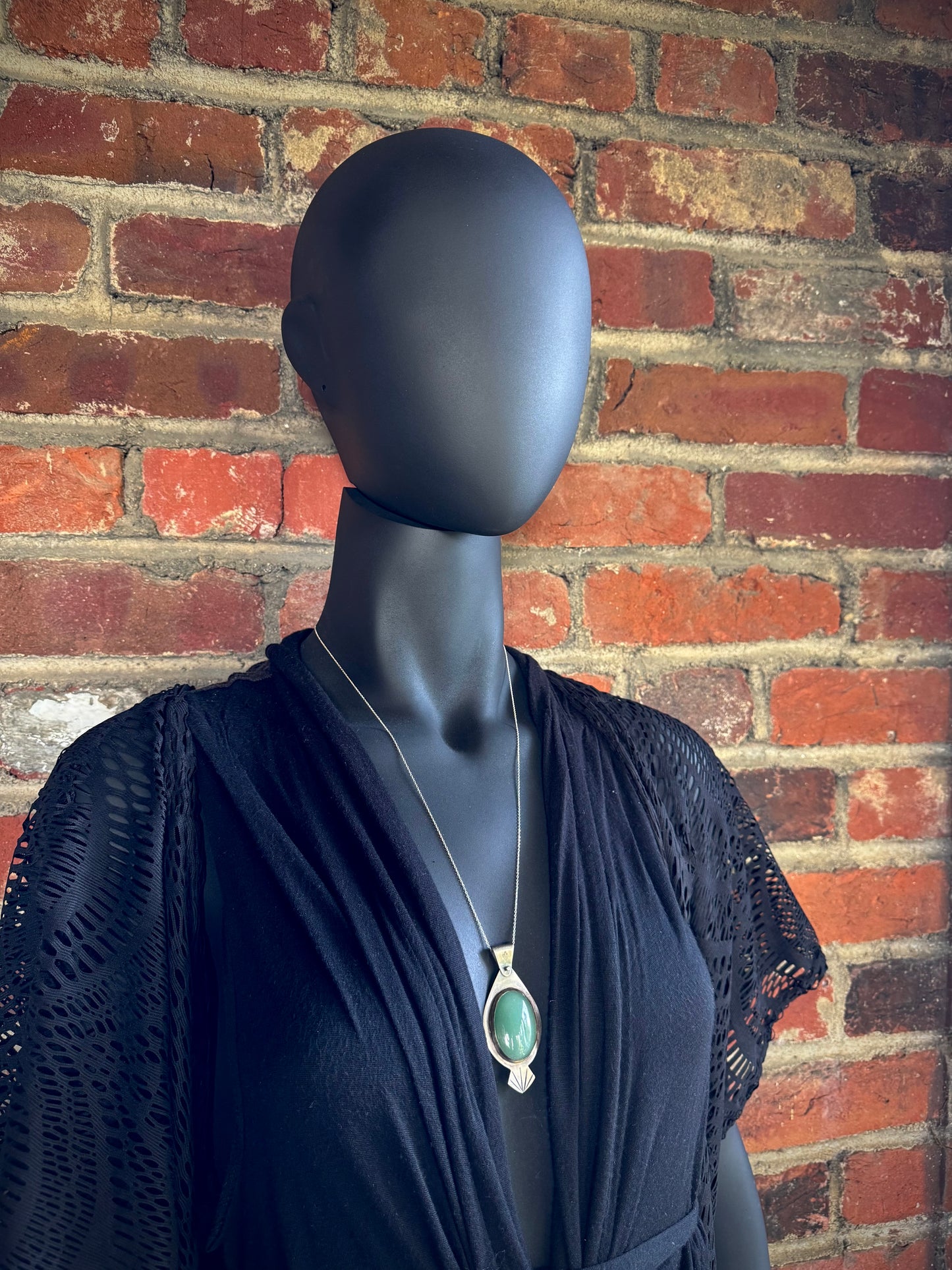Aventurine and Sterling Silver Pendant - R.Kaelber Art