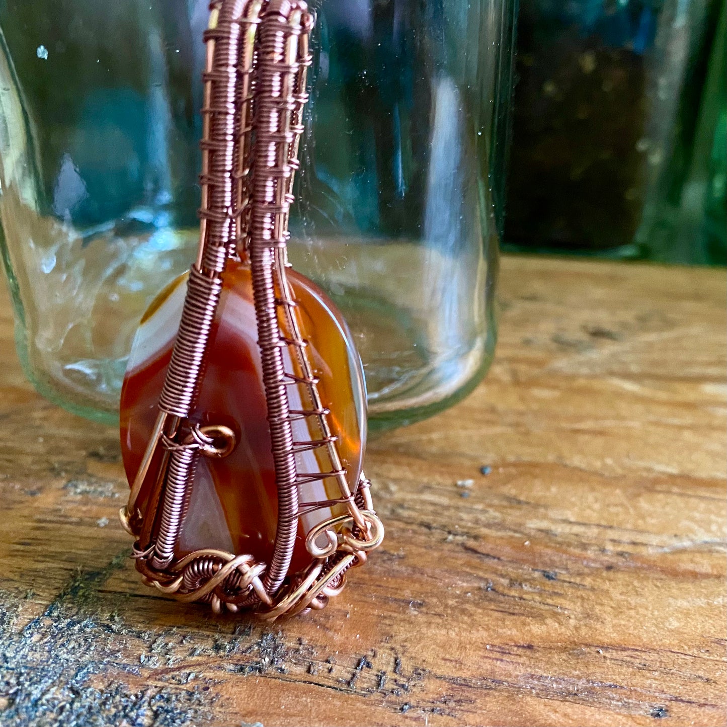 Carnelian Pendant with Copper - R.Kaelber Art