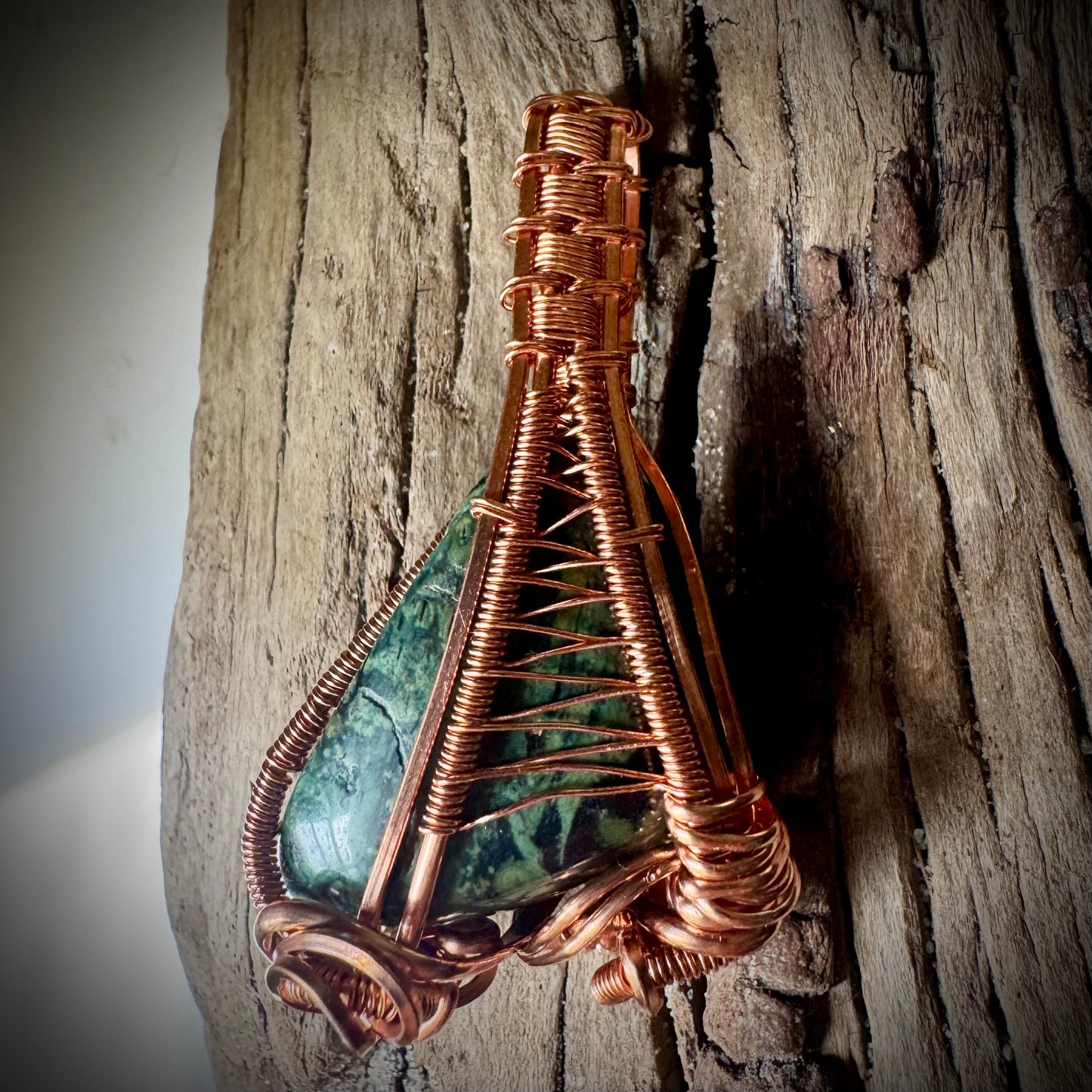 Kambaba and Copper Pendant