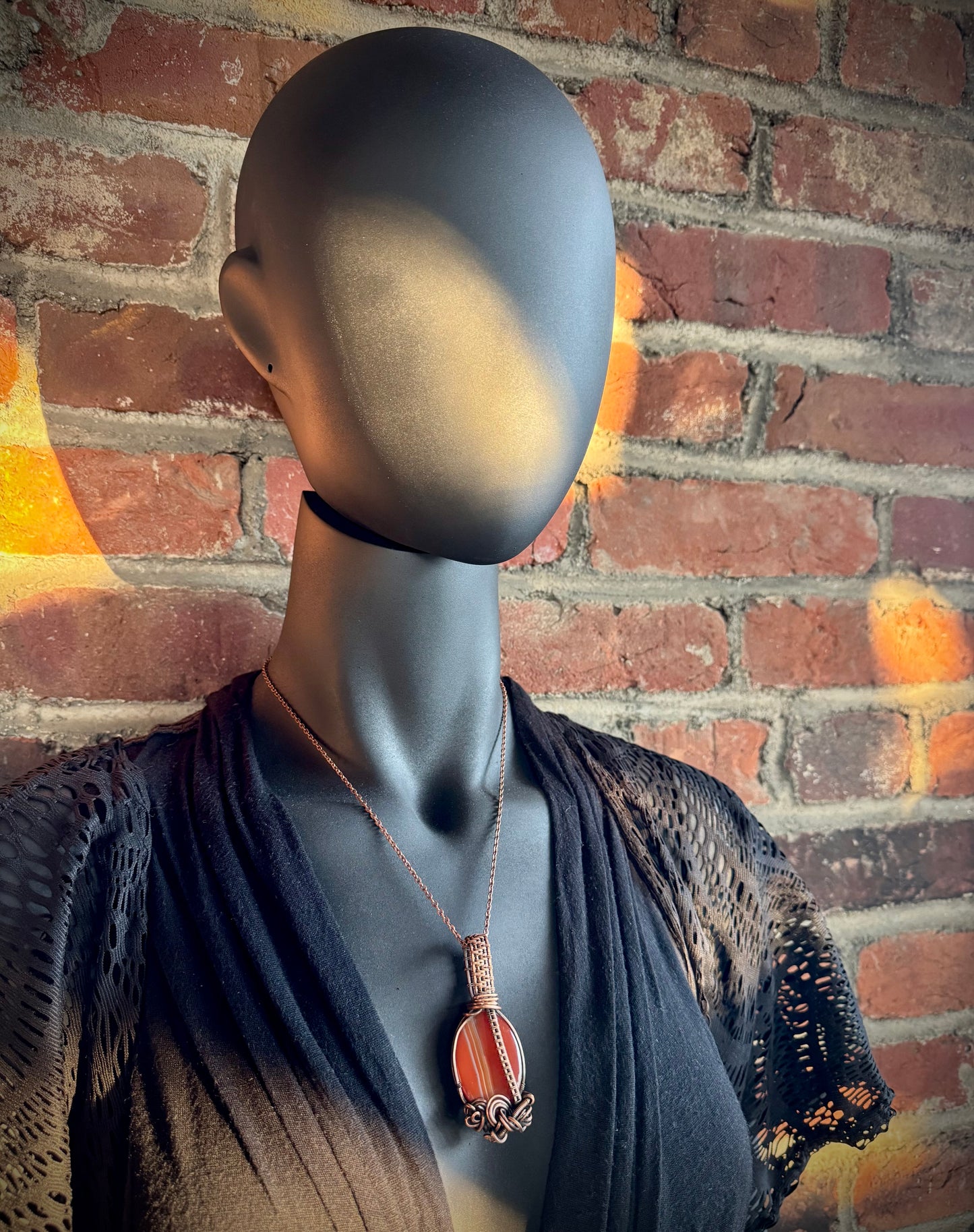 Carnelian Pendant with Copper