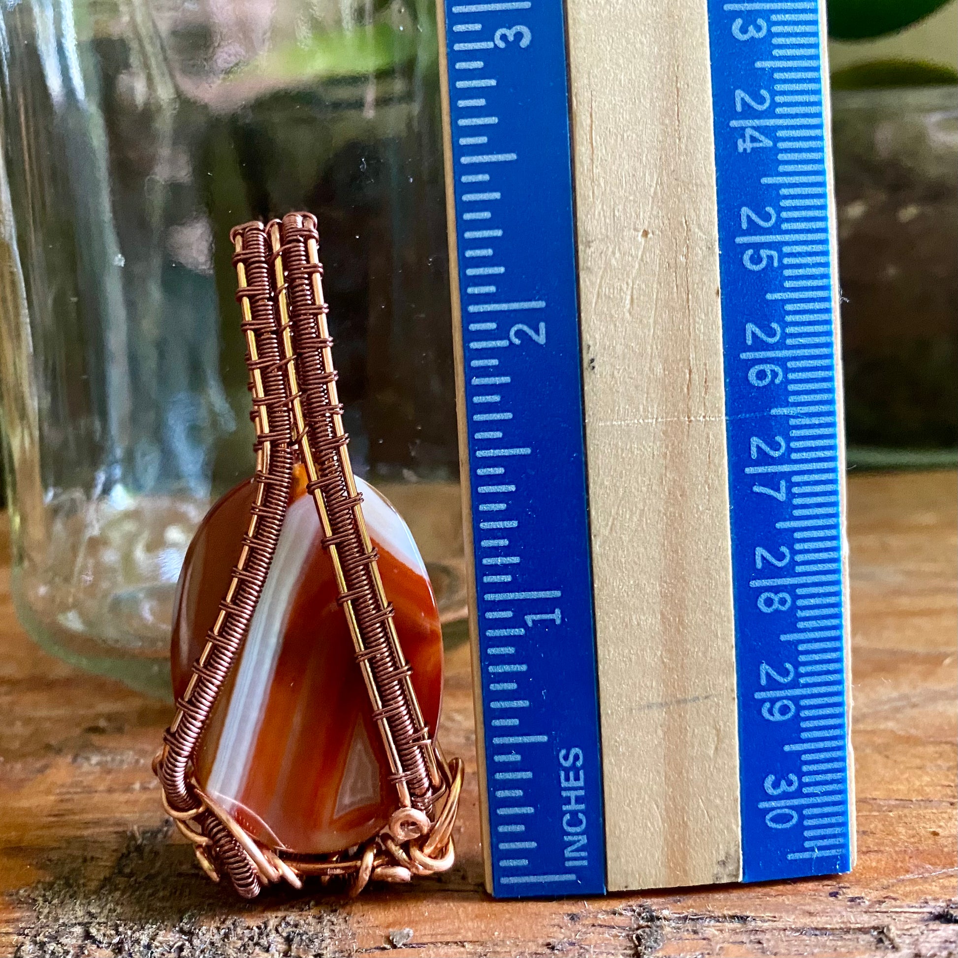 Carnelian Pendant with Copper - R.Kaelber Art