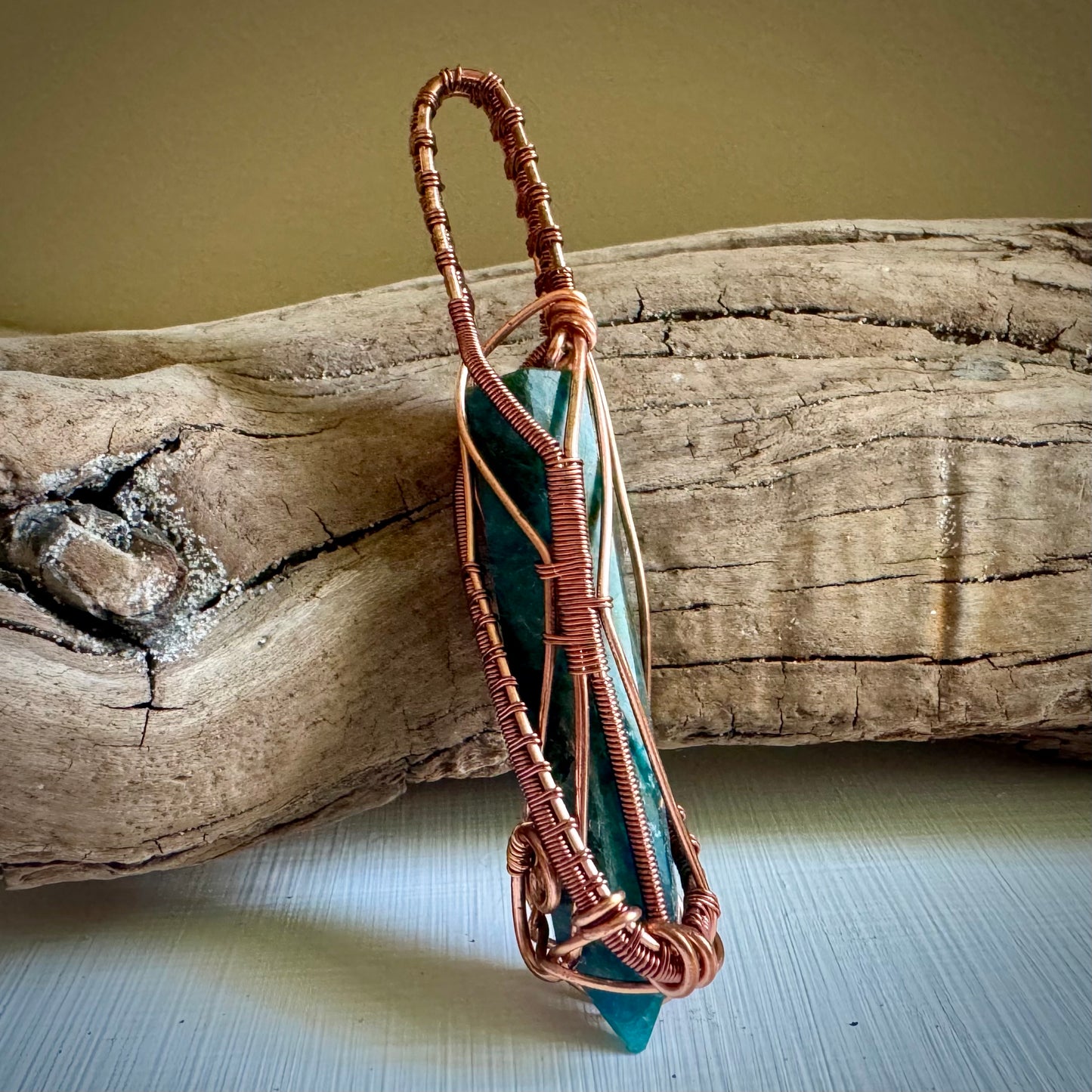 Apatite and Copper Pendant