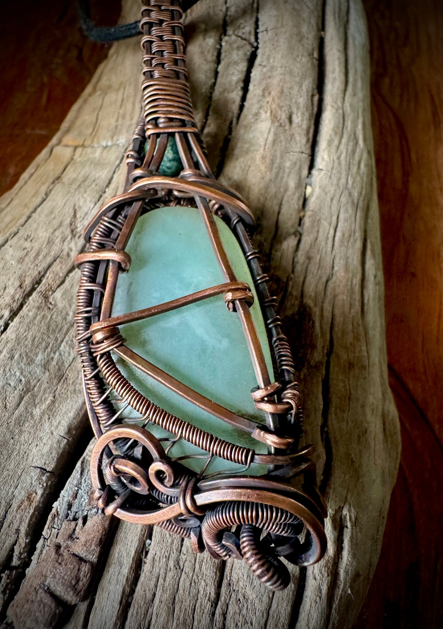Jade and Kambaba Jasper Pendant - R.Kaelber Art