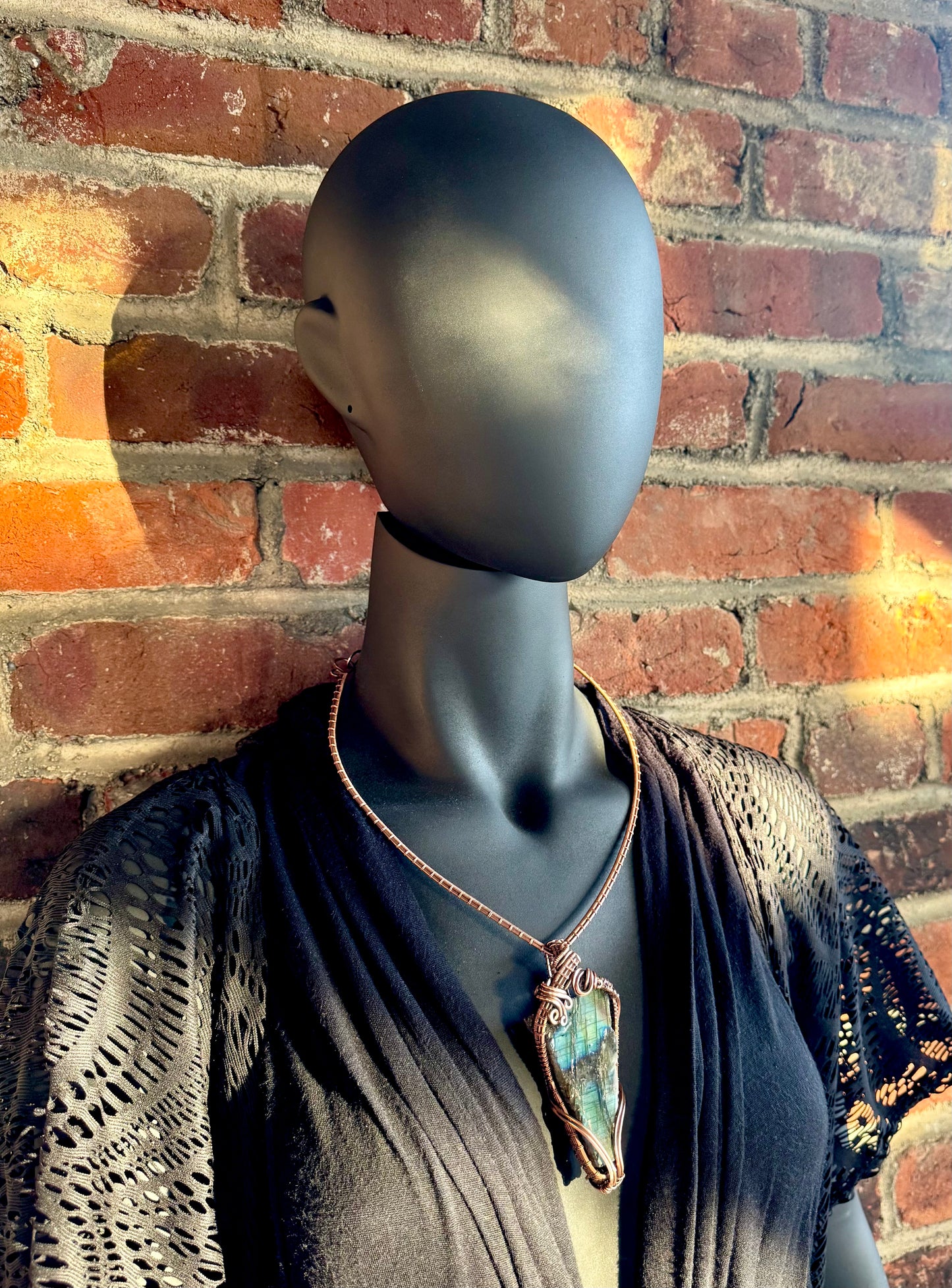 Labradorite Statement Necklace with Copper - R.Kaelber Art