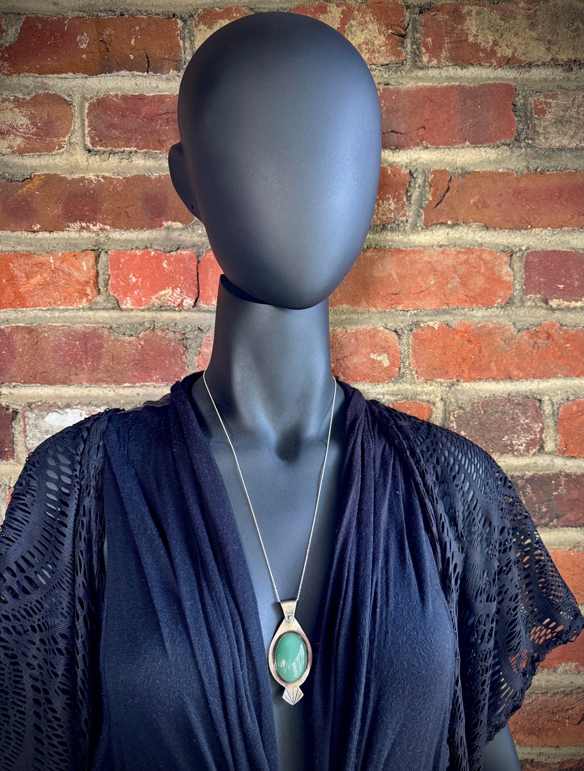 Aventurine and Sterling Silver Pendant - R.Kaelber Art