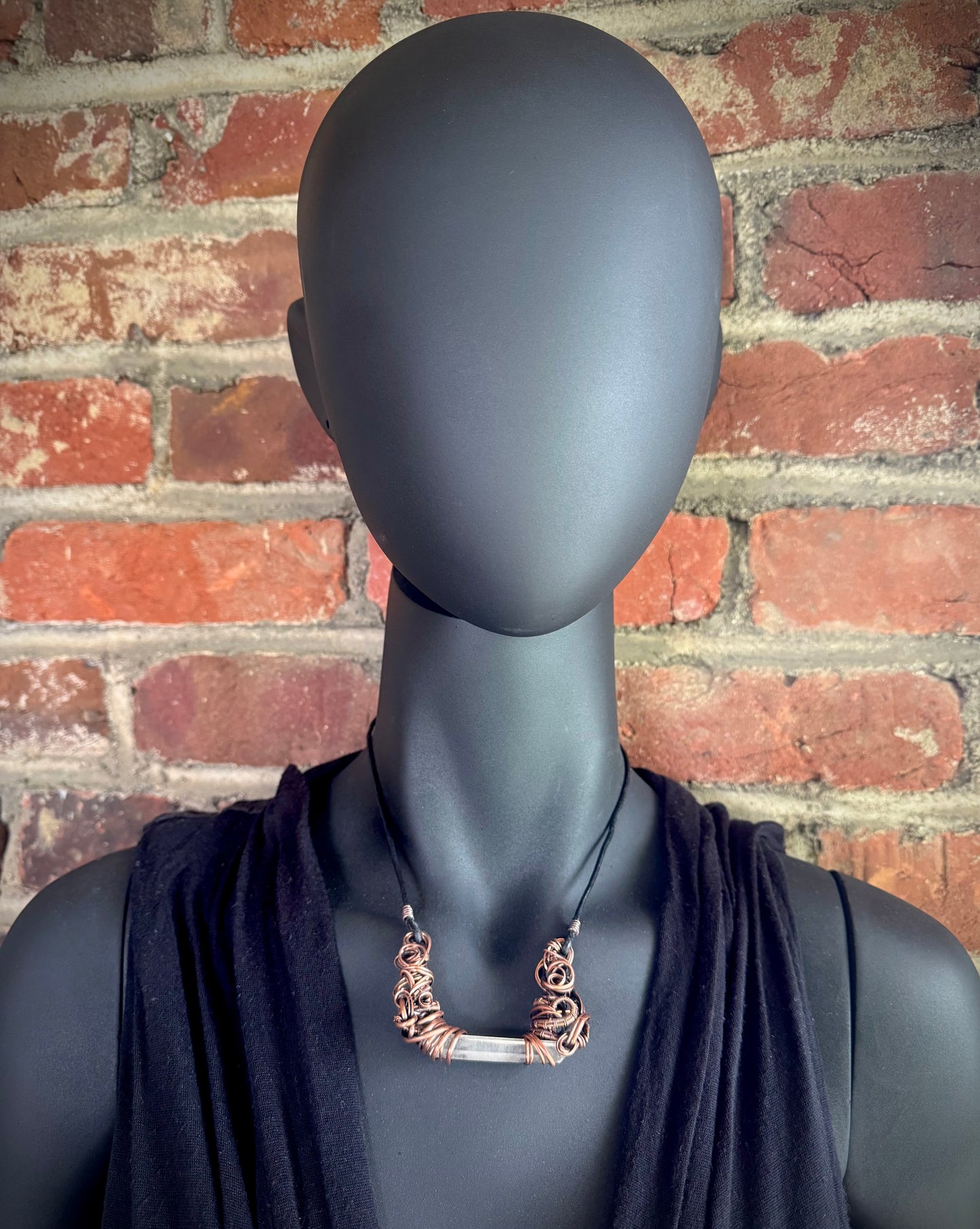 Singing Quartz Floating Necklace in Copper