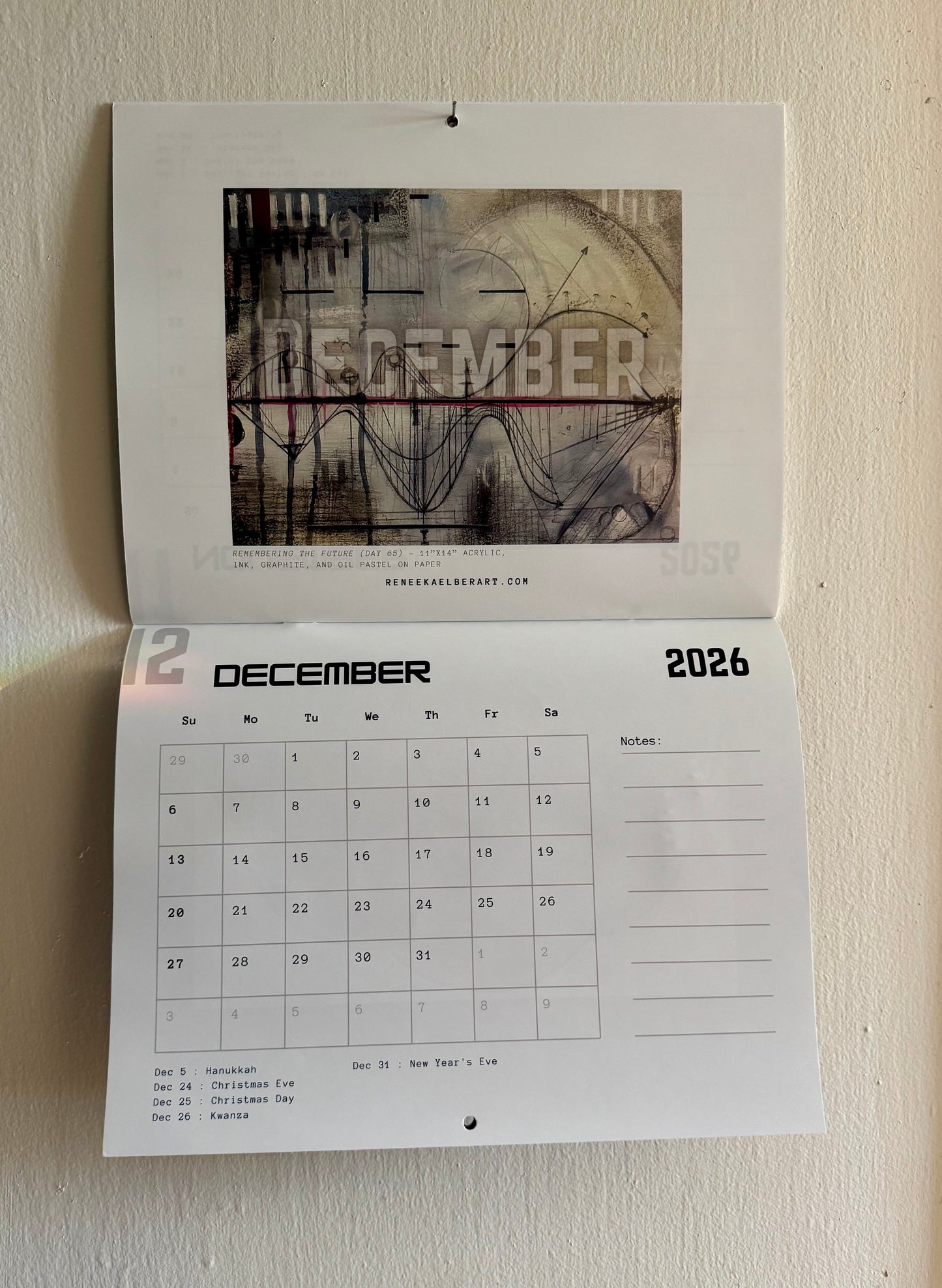 2026 Wall Calendar Staple Bound