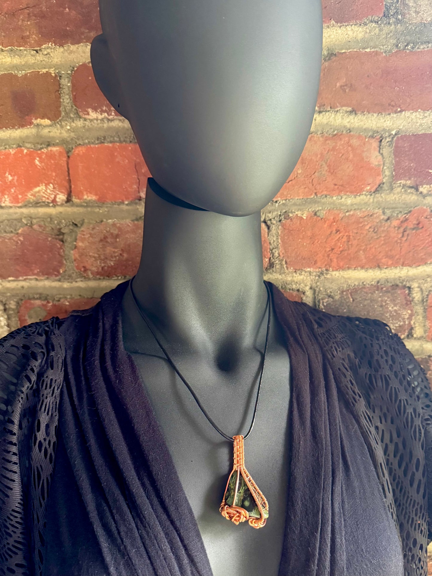 Kambaba and Copper Pendant