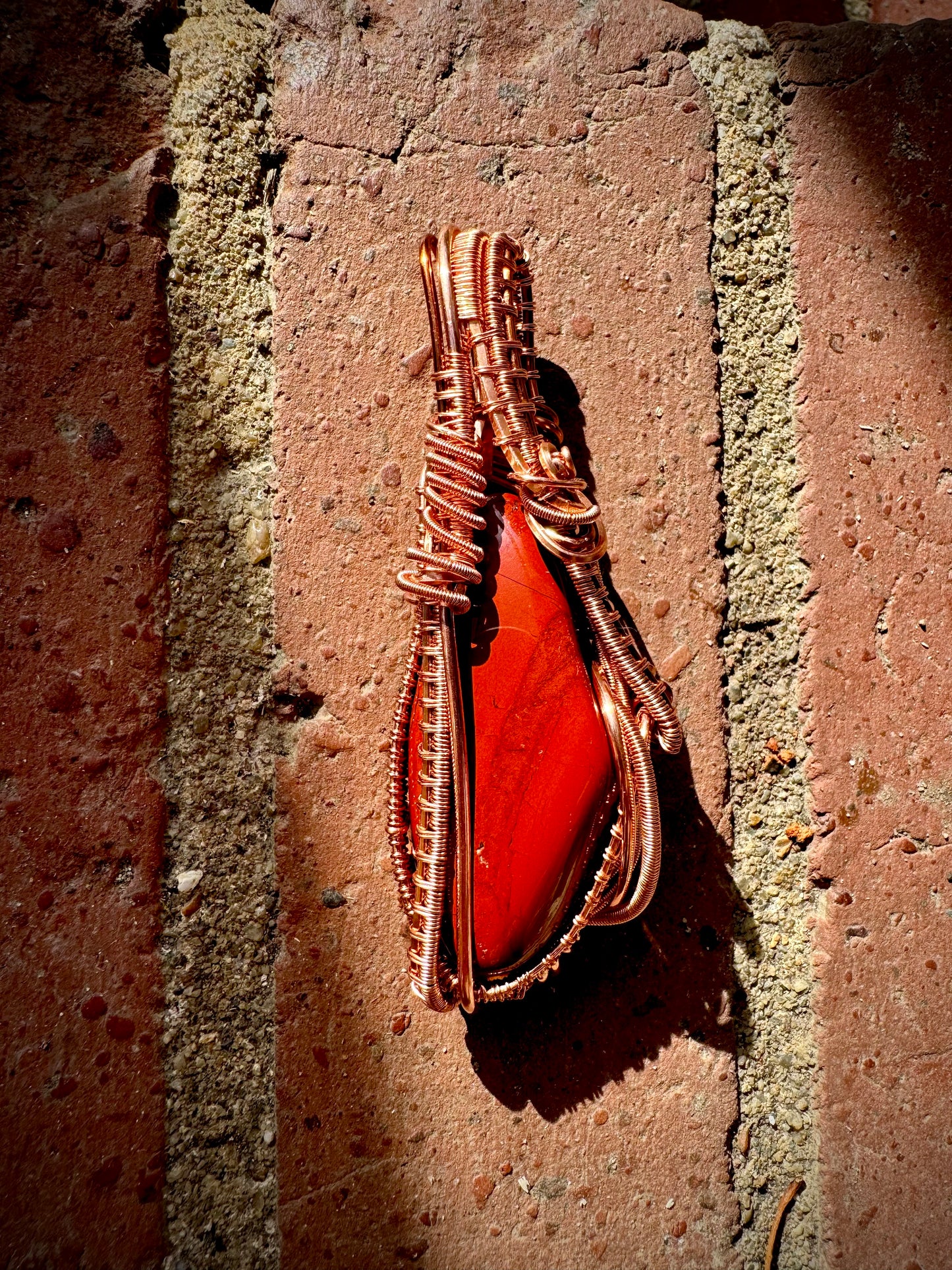 Red Jasper and Copper Pendant