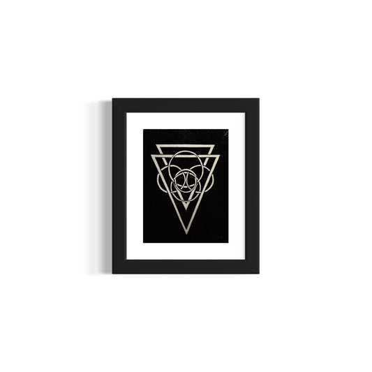 Energy Direction (Black background) AP Framed - Original Linocut Print with Black Ink on Paper