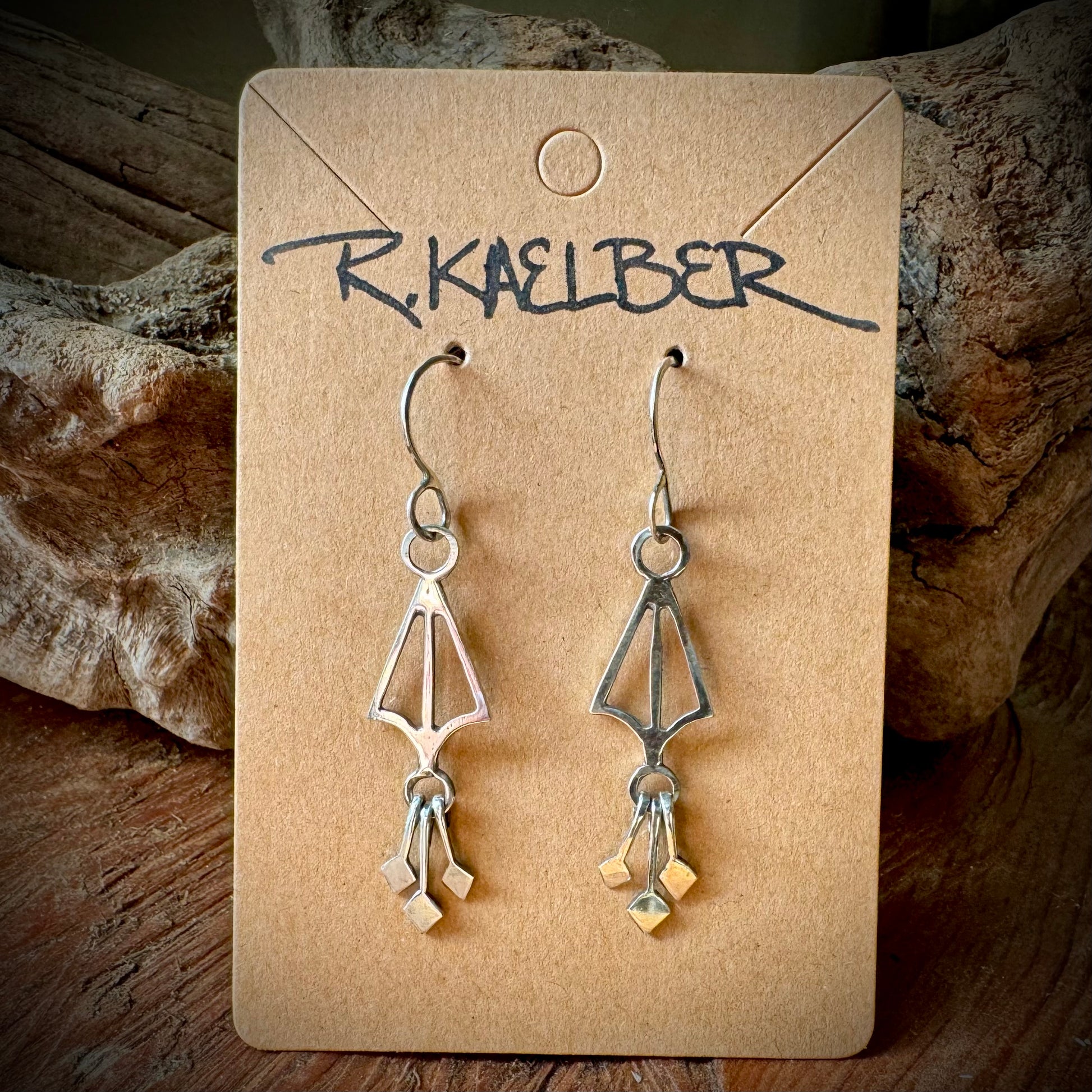 Sterling Silver Dangle Diamond Earrings - R.Kaelber Art