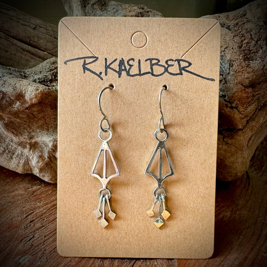 Sterling Silver Dangle Diamond Earrings - R.Kaelber Art
