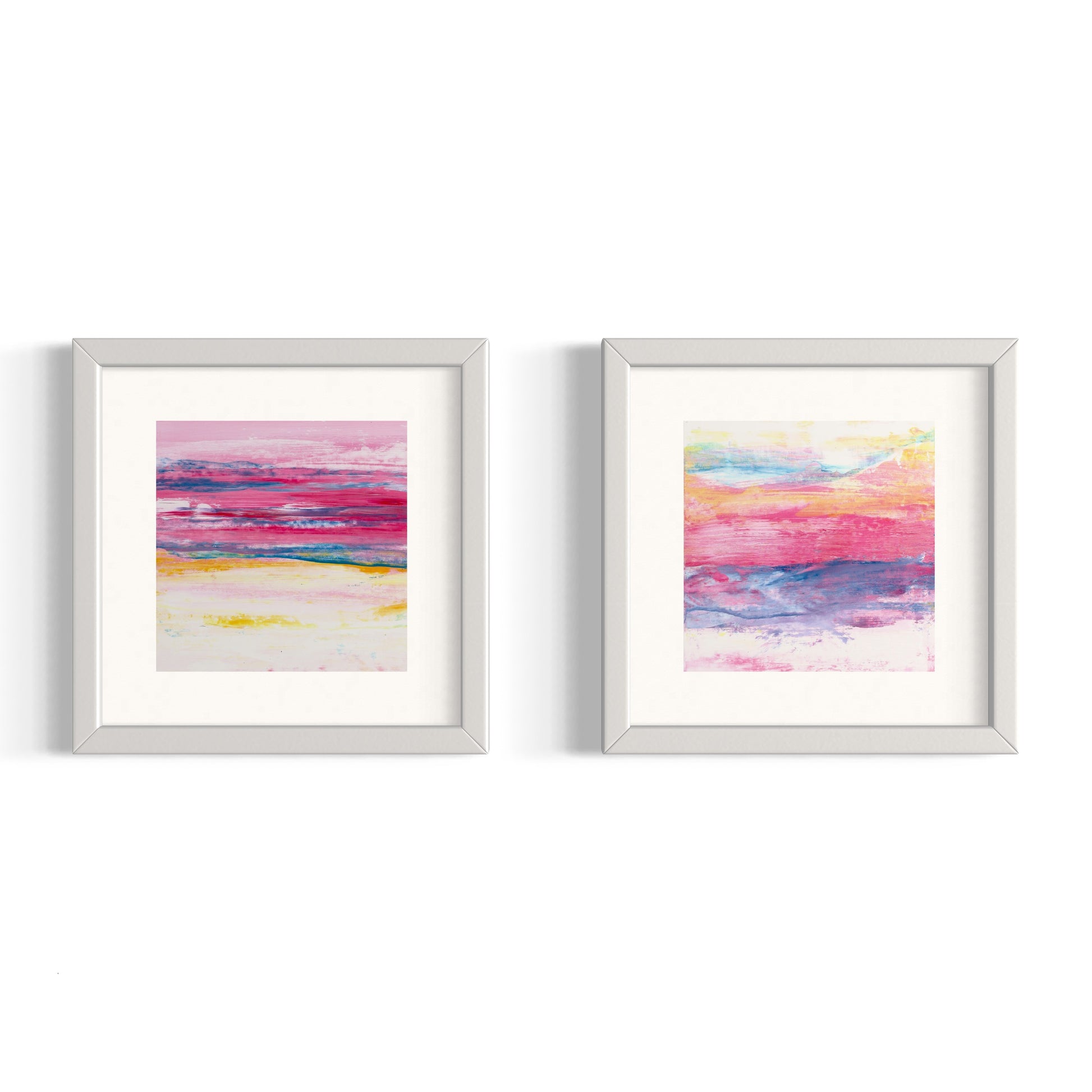 Kona Sunset I & II - Original Artworks on Paper - R.Kaelber Art