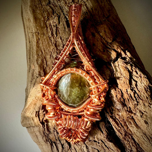 Labradorite Pendant with Copper