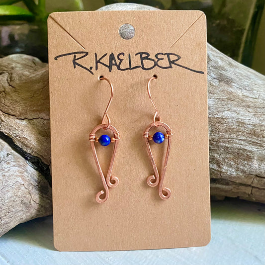 Lapis Lazuli Small Dangle Earrings - R.Kaelber Art