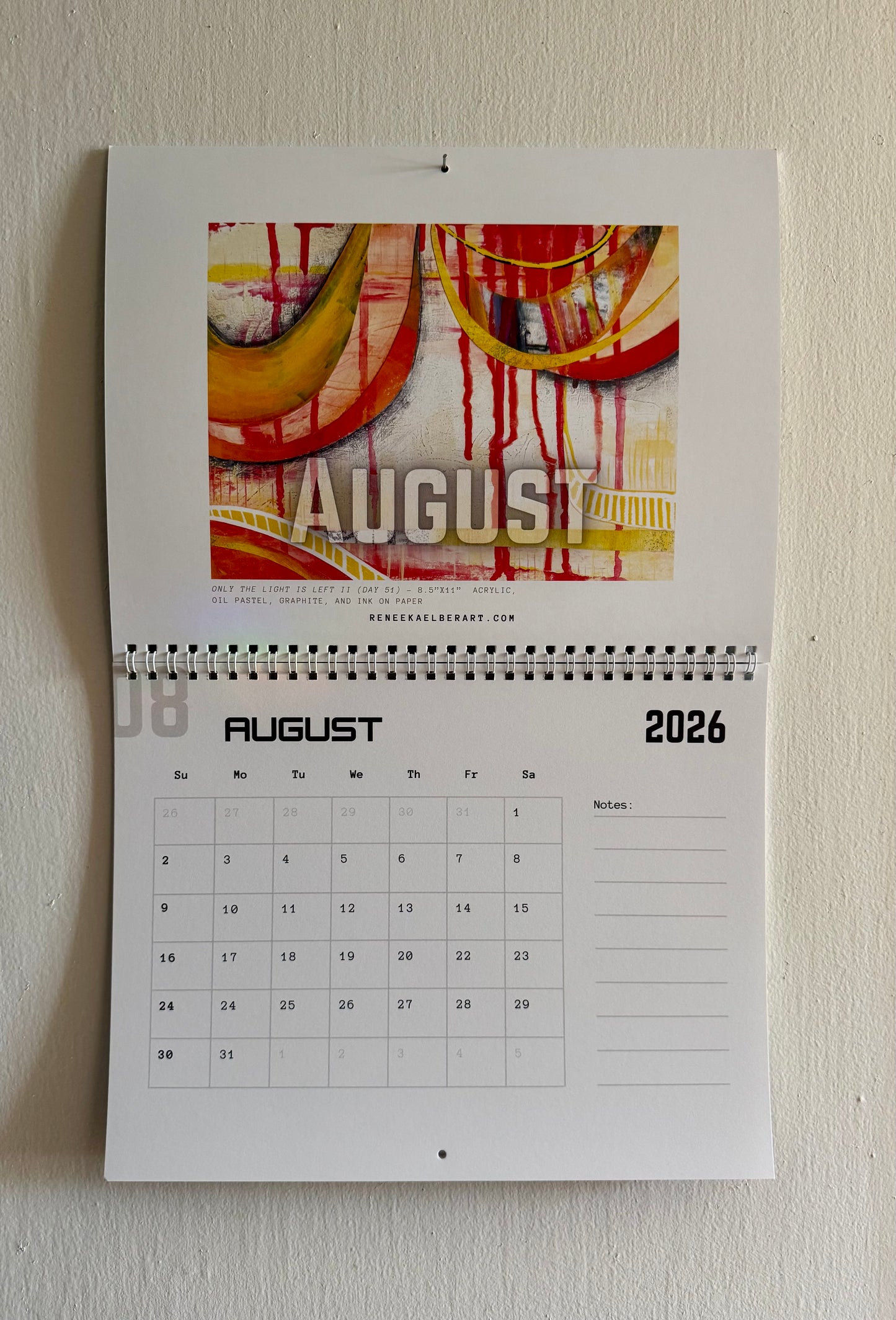 2026 Wall Calendar Spiral Bound