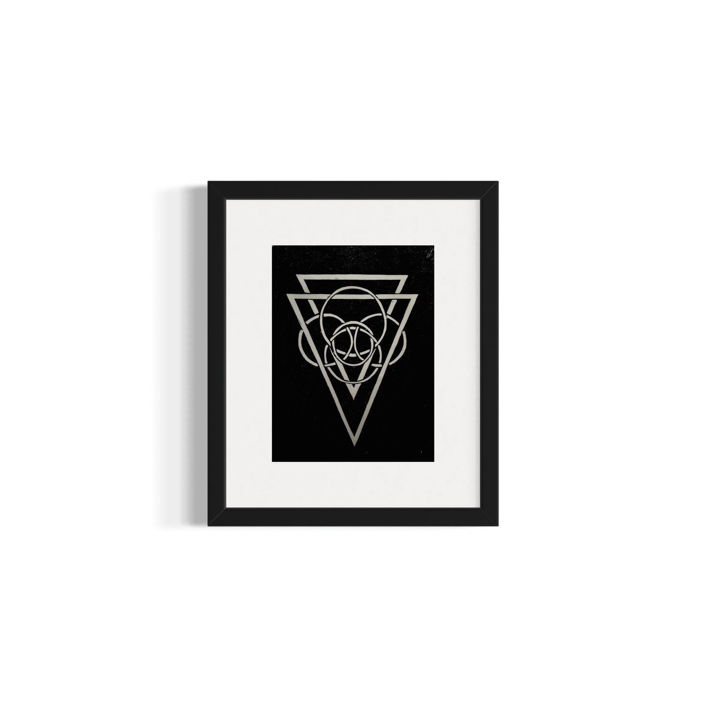 Energy Direction (Black background) 9/9 Framed - Original Linocut Print with Black Ink on Paper