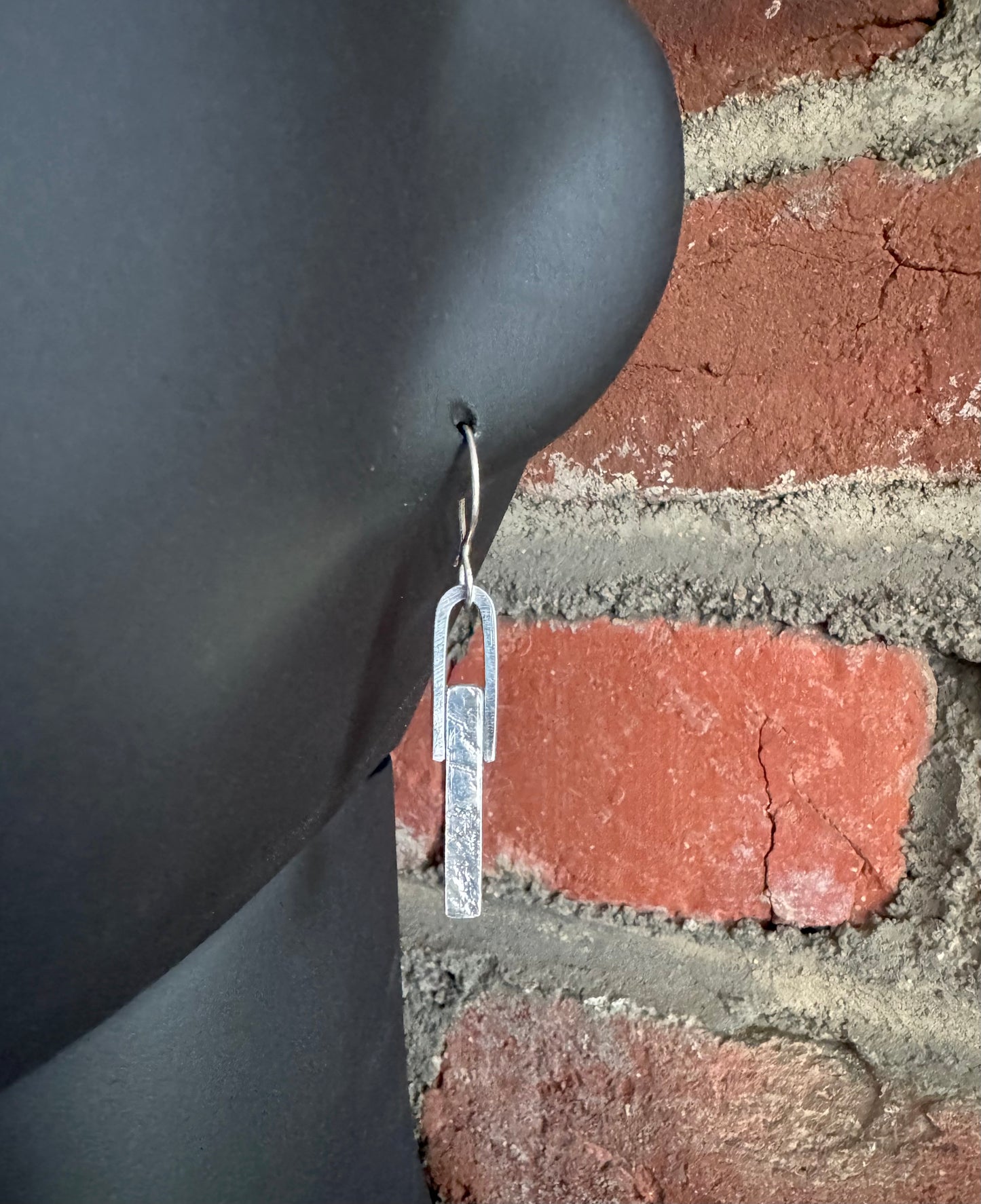 Lace Texture Silver Earrings