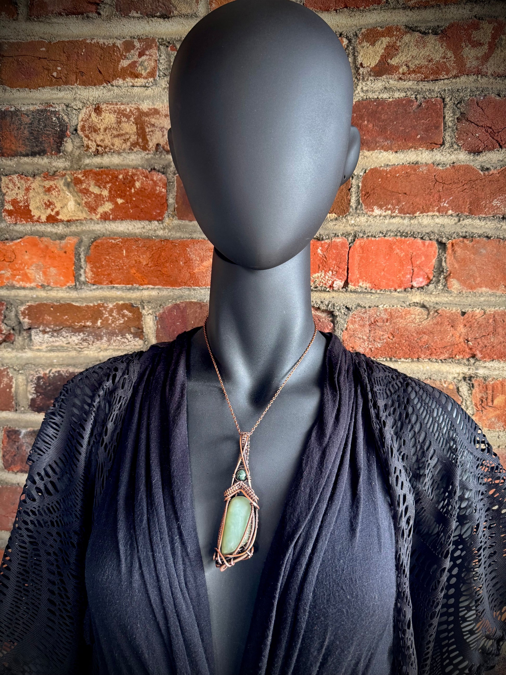 Jade and Kambaba Jasper Pendant - R.Kaelber Art