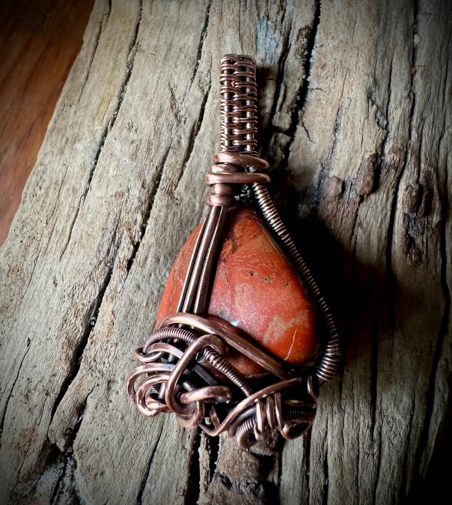 Red Jasper and Copper Pendant