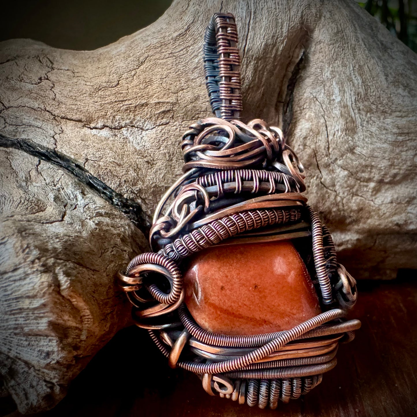 Red Jasper and Copper Pendant
