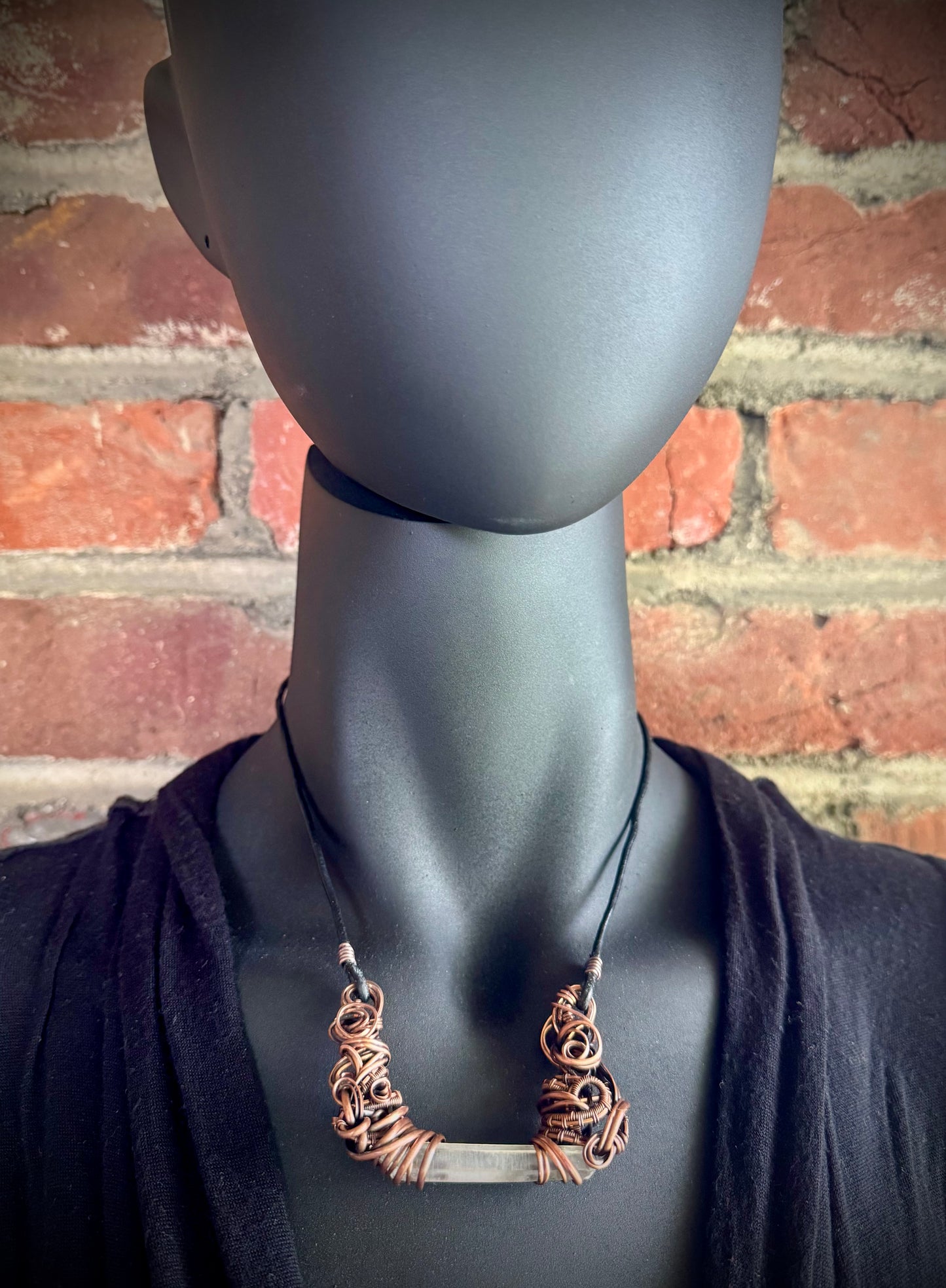 Singing Quartz Floating Necklace in Copper