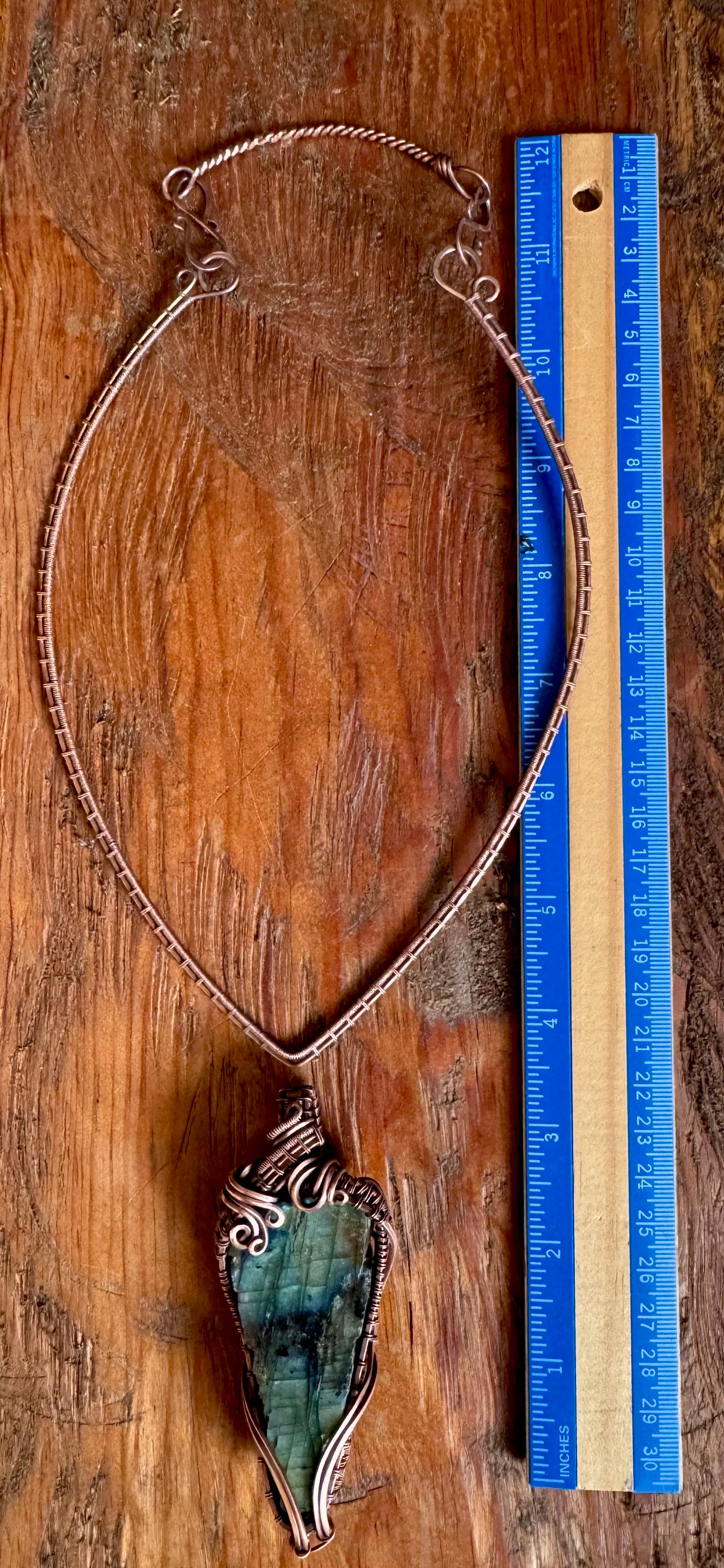 Labradorite Statement Necklace with Copper - R.Kaelber Art