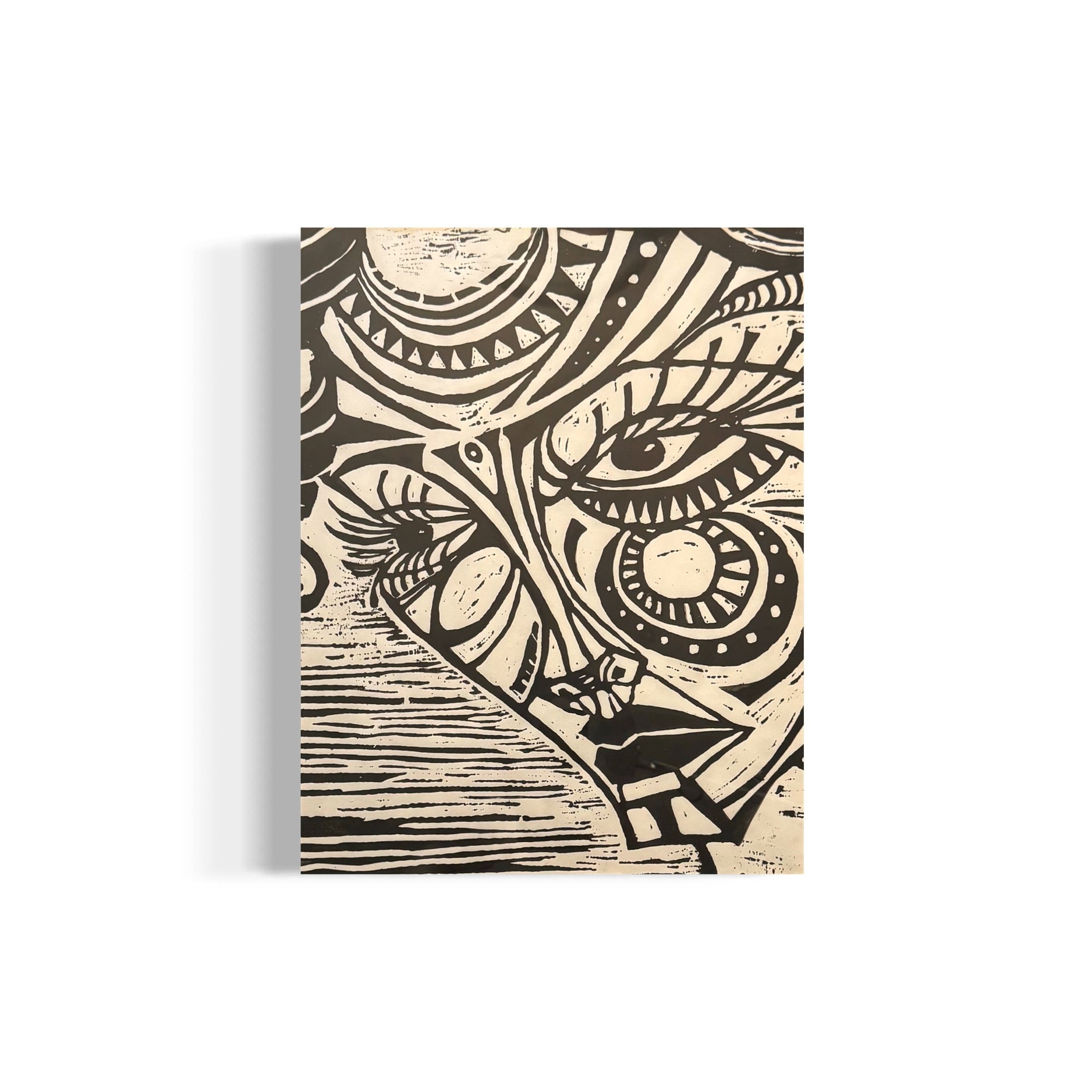 Ruby Black Ink Woodblock Print 1/1 - R.Kaelber Art