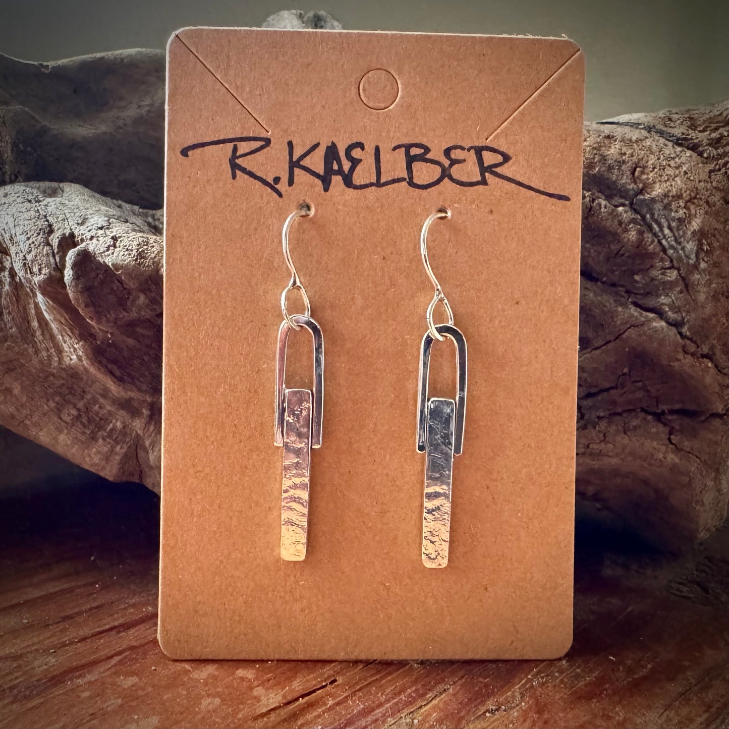 Lace Texture Sterling Silver Dangle Earrings Small