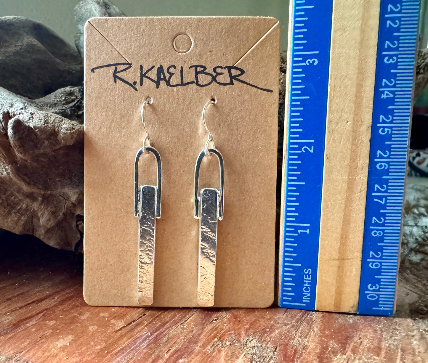 Lace Texture Sterling Silver Dangle Earrings Large