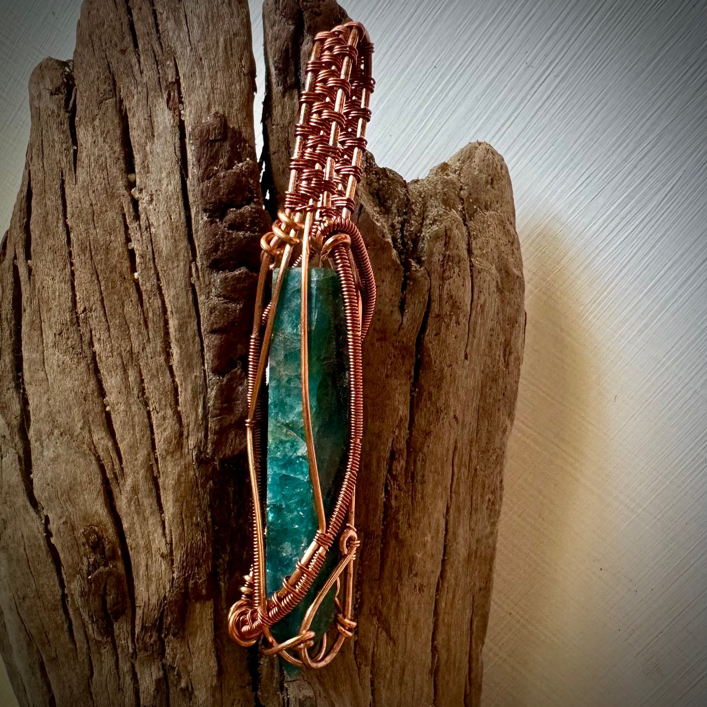 Apatite and Copper Pendant