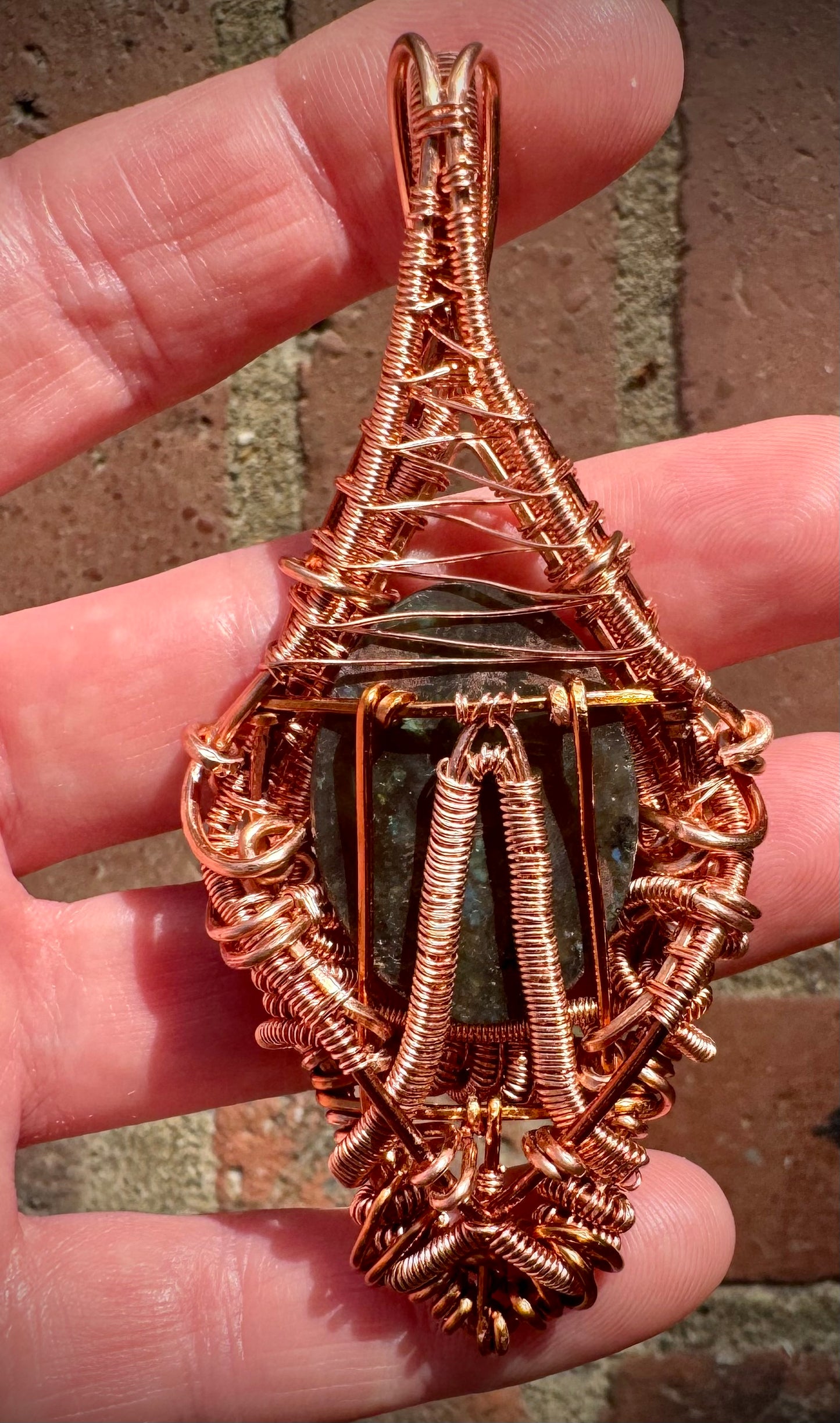 Labradorite Pendant wire wrapped with Copper