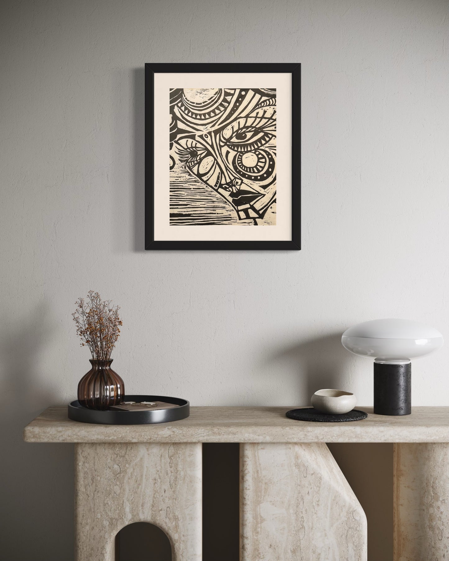 Ruby Black Ink Woodblock Print 1/1 - R.Kaelber Art