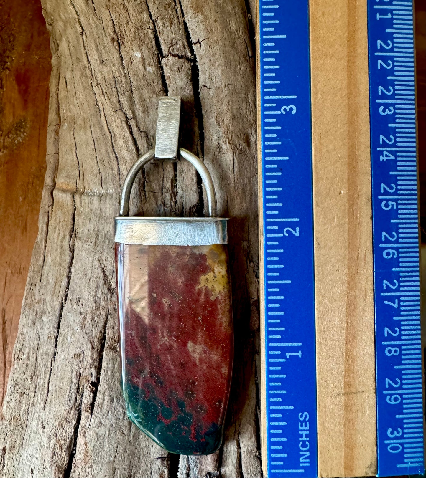 Bloodstone and Sterling Silver Pendant