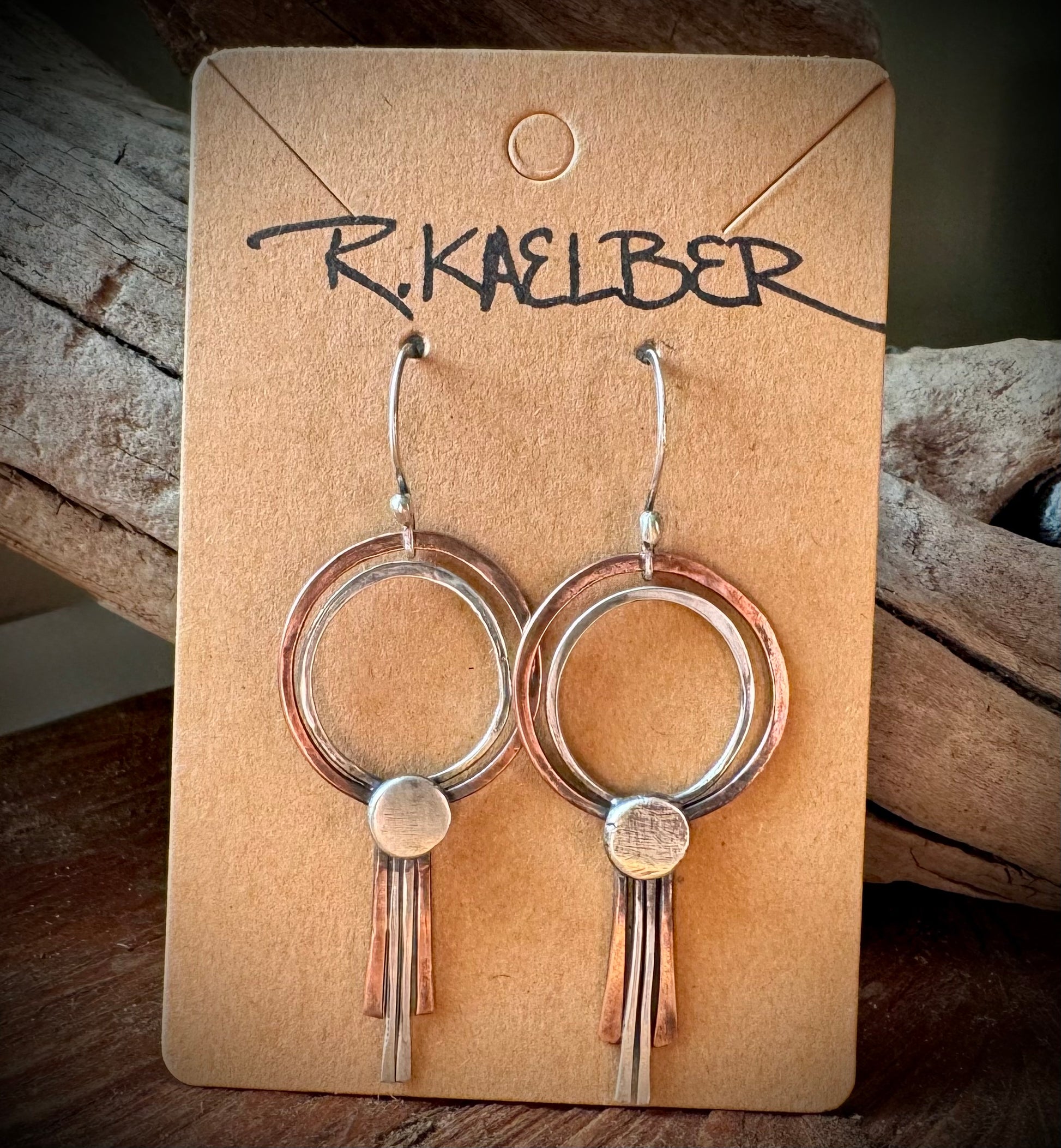 Sterling Silver and Copper Lollipop Earrings - R.Kaelber Art